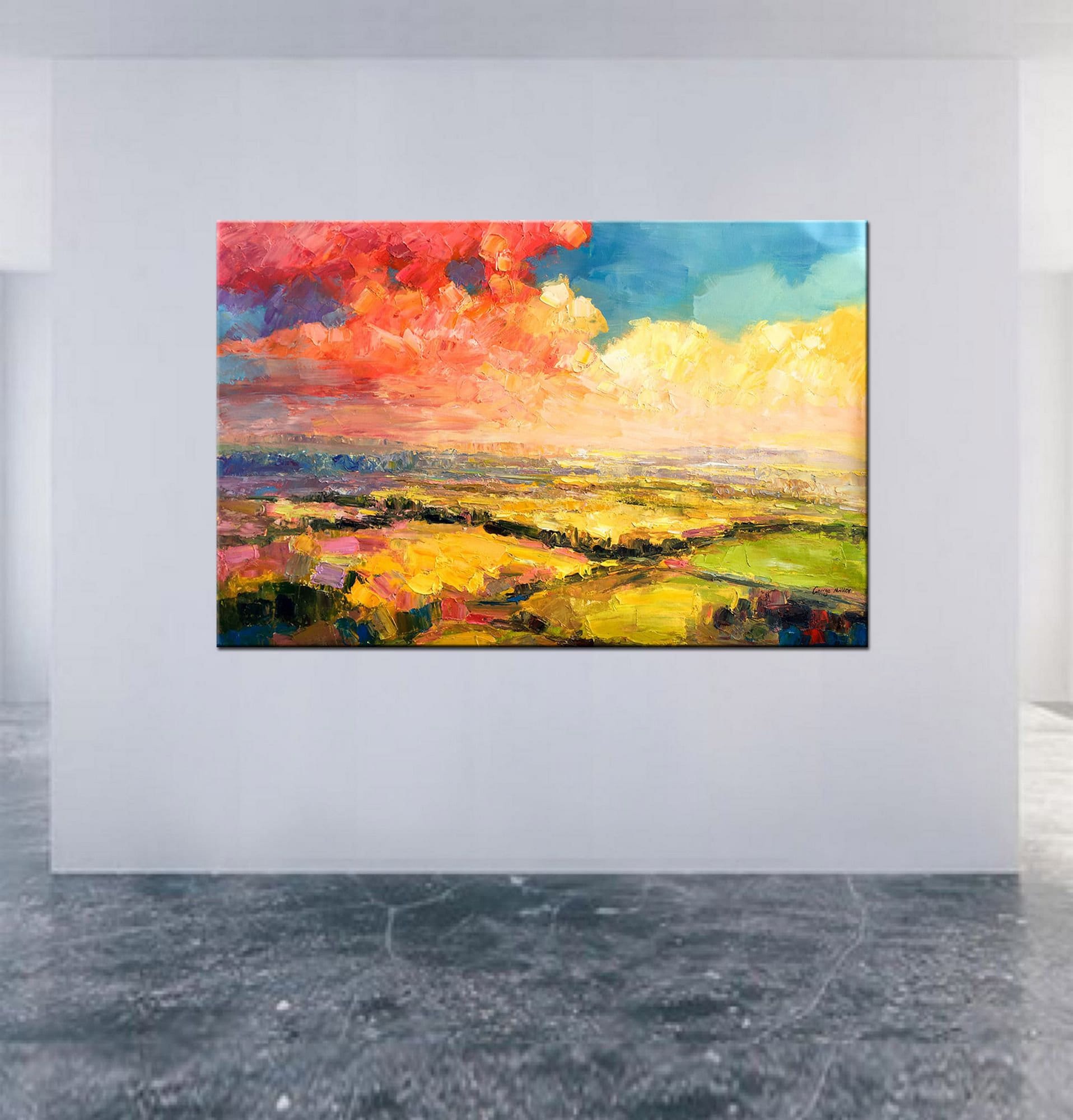 Large Art, Landscape Oil Painting Wall Hanging, Original Landscape Painting, Abstract Canvas Painting, Modern Abstract Landscape Painting