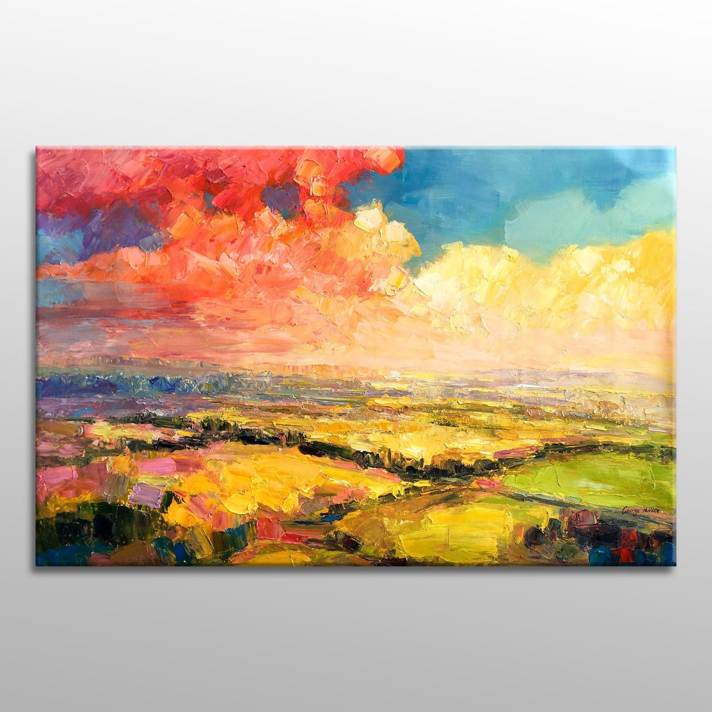 Large Art, Landscape Oil Painting Wall Hanging, Original Landscape Painting, Abstract Canvas Painting, Modern Abstract Landscape Painting