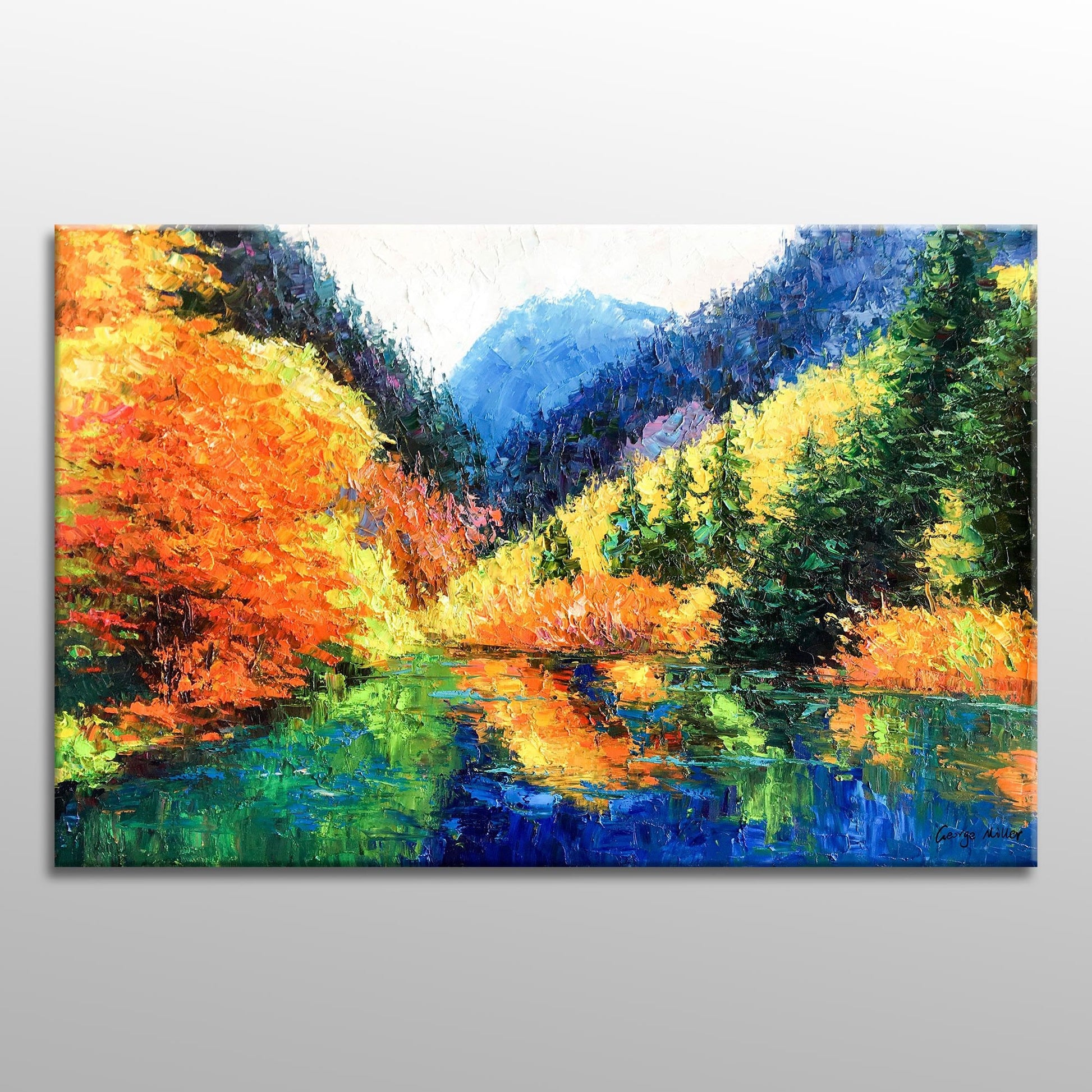 Large Landscape Painting Autumn Mountains, Contemporary Painting, Original Abstract Painting, Wall Decor, Abstract Canvas Painting, Wall Art