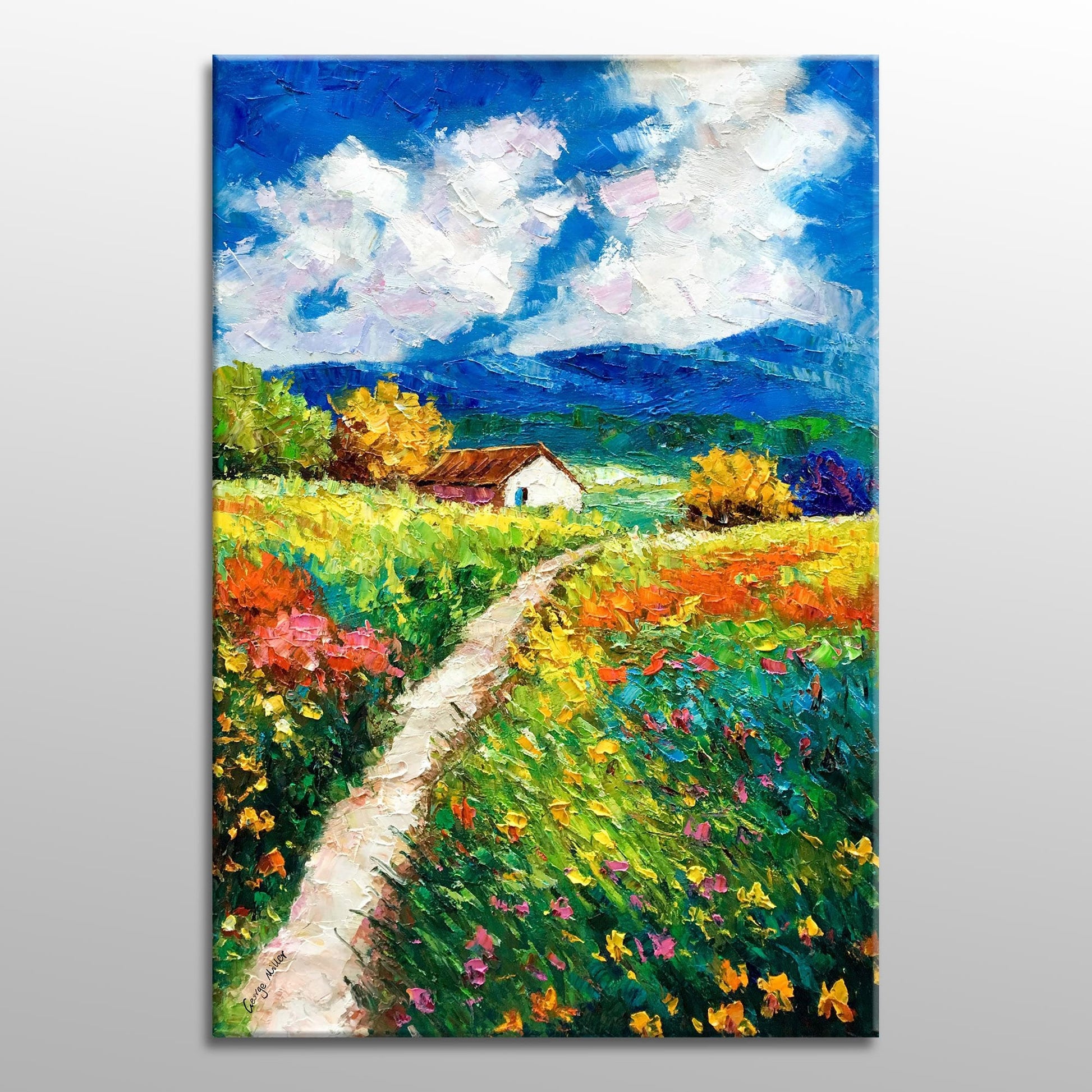 Landscape Oil Paintings Spring Vivid Color, Original Oil Painting, Large Canvas Art, Modern Painting, Oil Painting Abstract, Wall Decor
