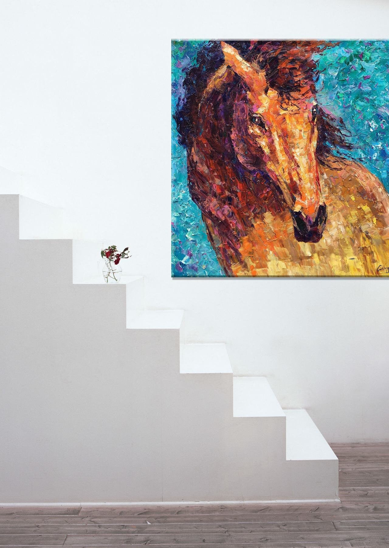Horse Wall Art, Canvas Wall Decor, Original Abstract Painting, Contemporary Painting, Large Abstract Art, Painting Abstract, Canvas Art