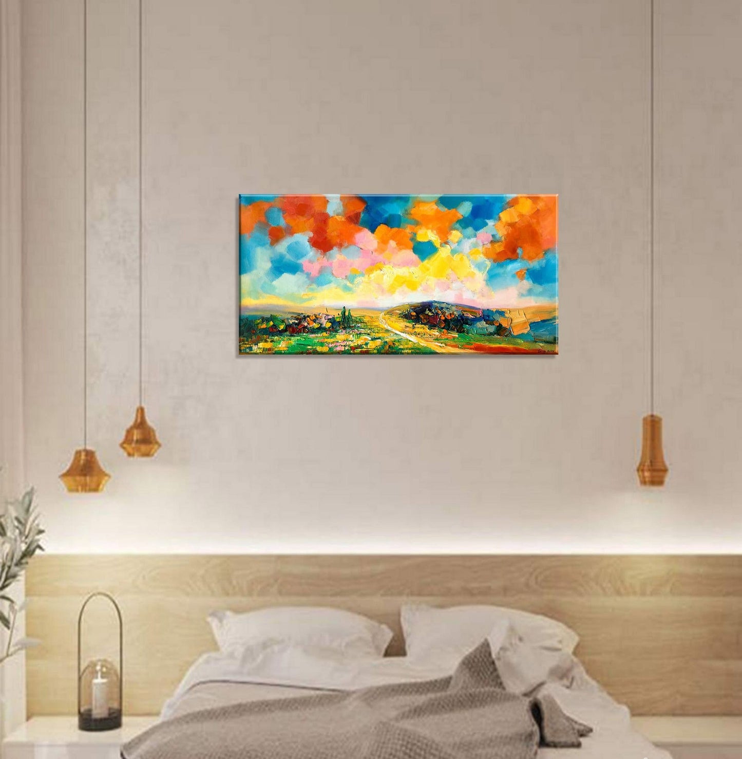 Abstract Landscape Oil Painting, Canvas Art, Paintings On Canvas, Landscape Painting, Large Canvas Art, Handmade, Contemporary, Textured Art