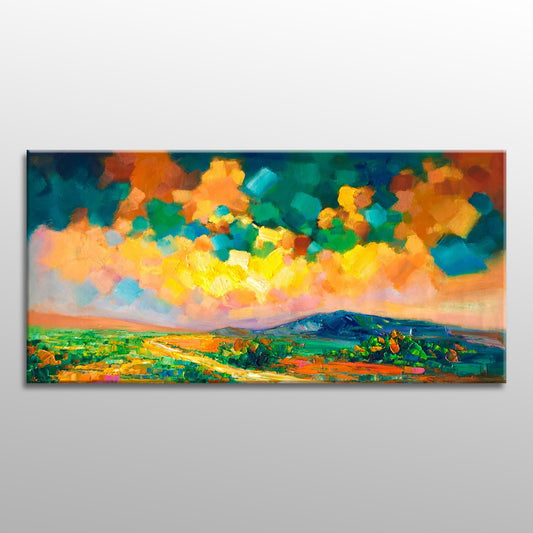 Abstract Landscape Oil Painting, Oil Painting Original, Living Room Decor, Large Painting, Abstract Art, Canvas Wall Decor, Modern Painting