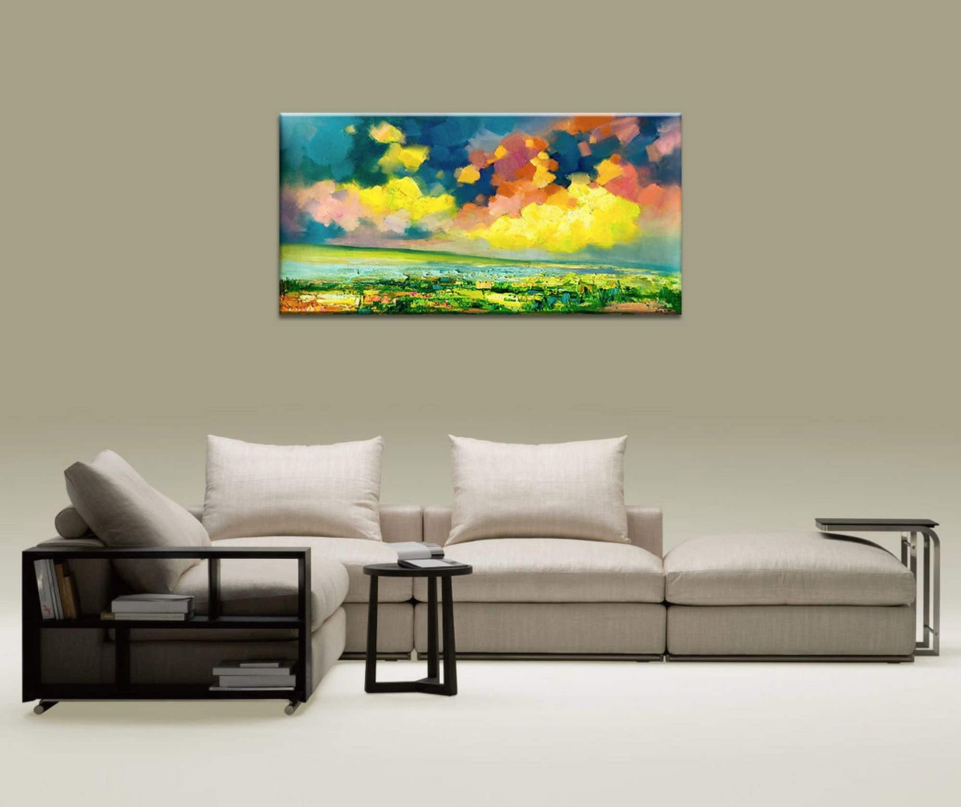 Oil Painting Spring Abstract Landscape, Wall Art, Oil On Canvas Painting, Abstract Landscape, Large Oil Painting Original Canvas