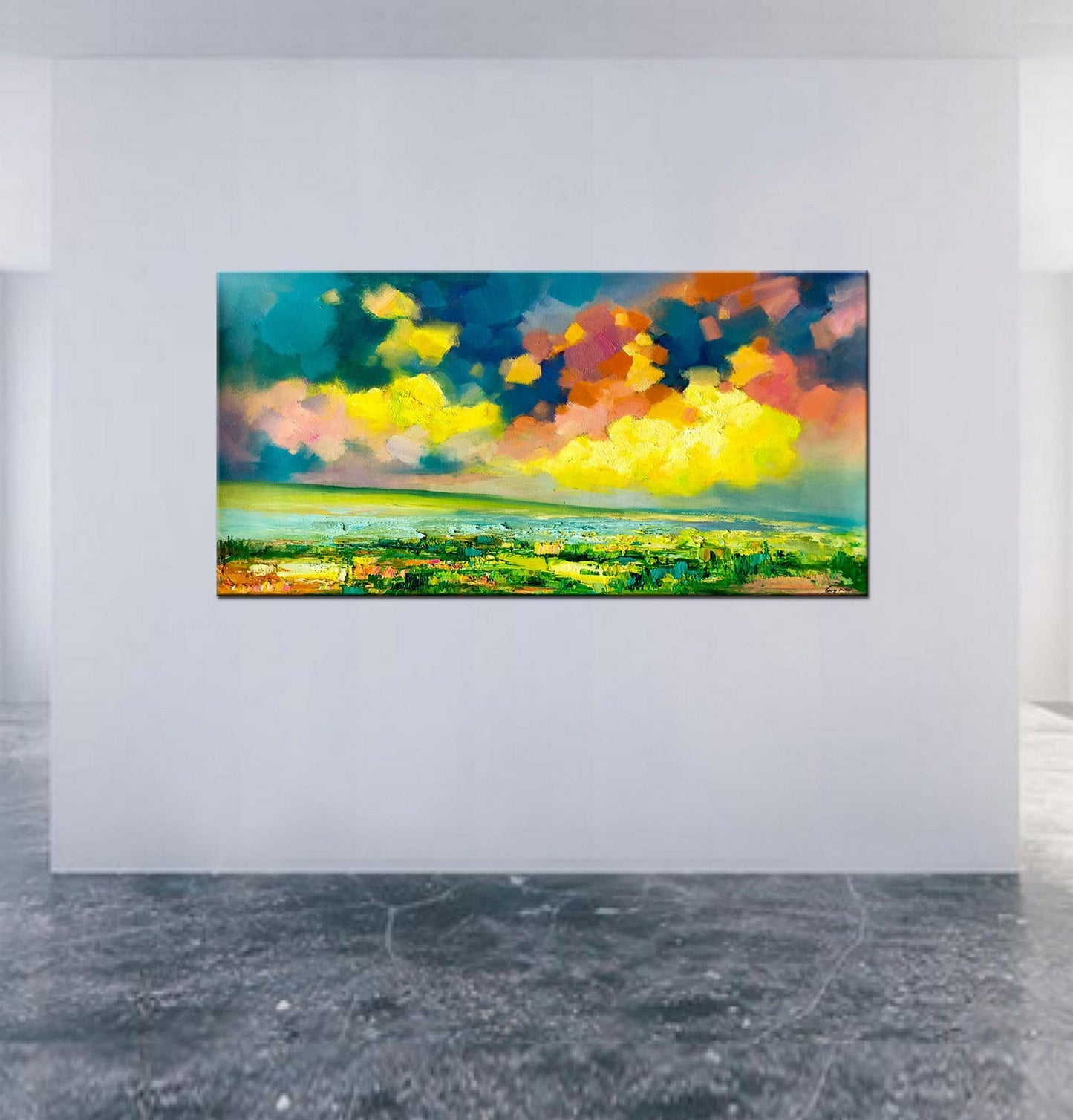 Oil Painting Spring Abstract Landscape, Wall Art, Oil On Canvas Painting, Abstract Landscape, Large Oil Painting Original Canvas