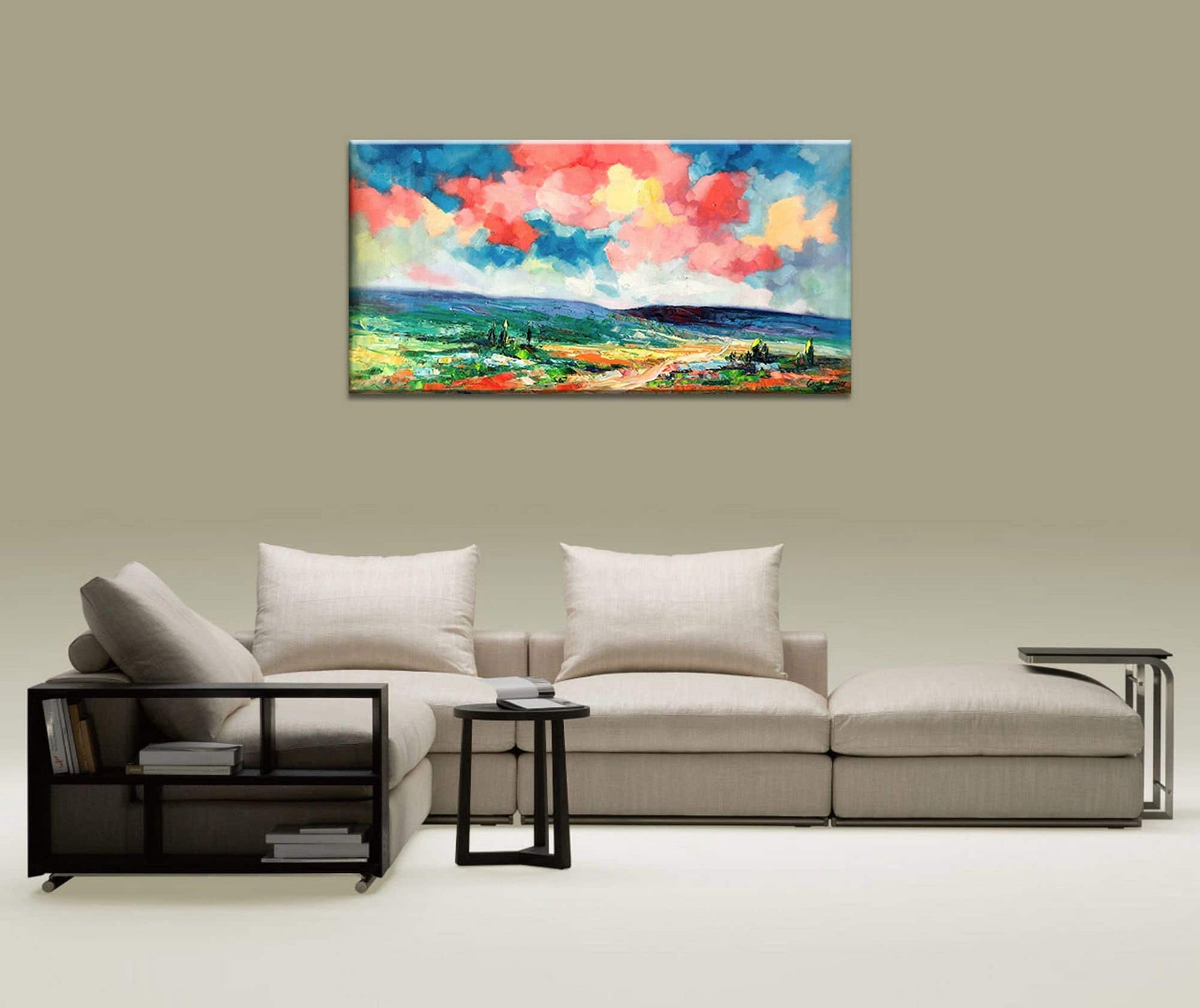 Large Oil Painting, Original Abstract Art, Large Wall Art Painting, Abstract Canvas Painting, Original Oil Painting Landscape, Tuscany Art