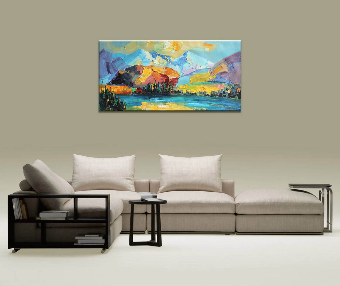 Abstract Landscape Painting, Large Art, Canvas Art, Large Landscape Painting, Master Bedroom Decor, Contemporary Art Large Wall Art Painting
