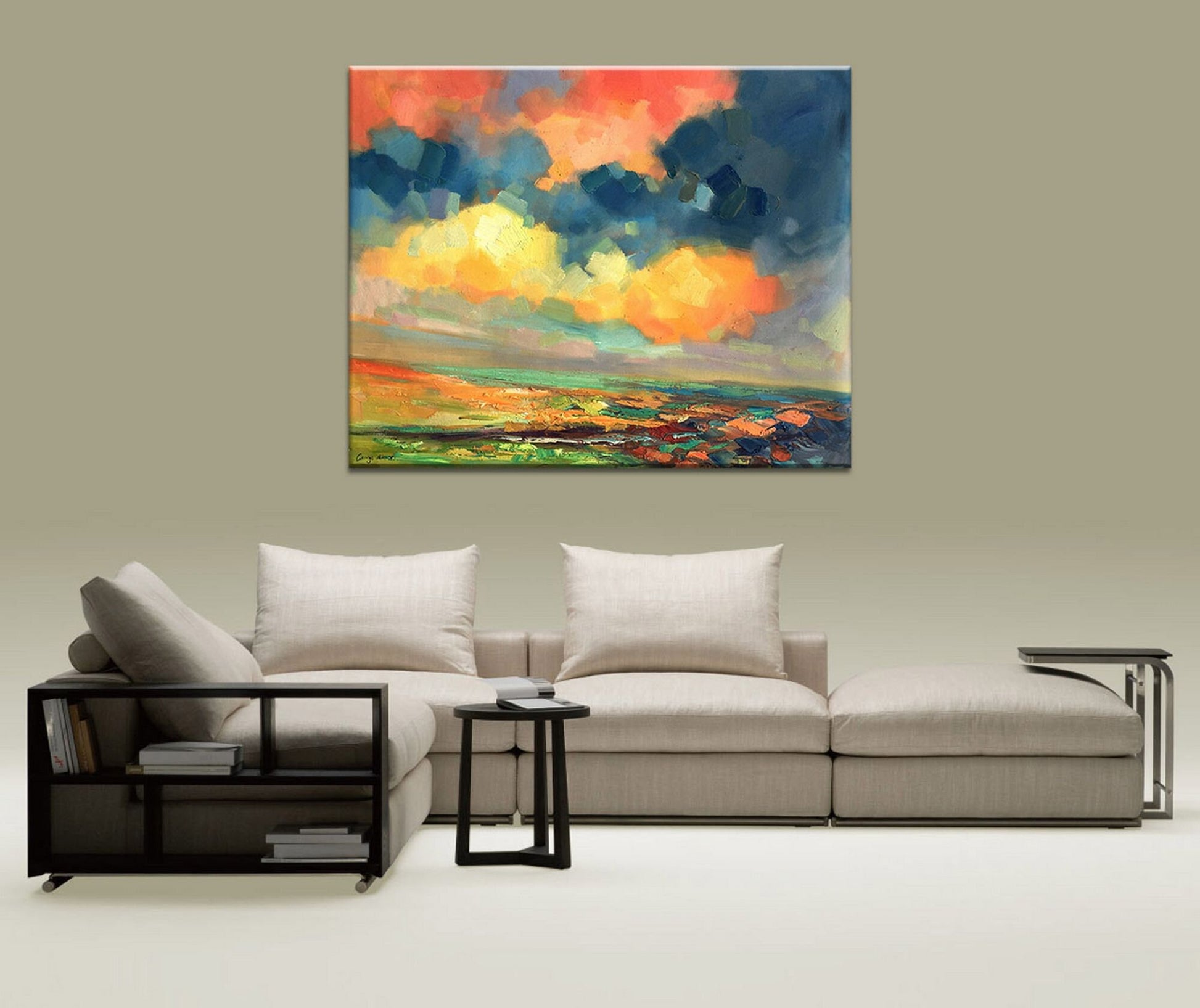Large Canvas Art, Original Abstract Oil Painting Landscape, Original Landscape Painting, Painting Abstract, Canvas Art, Living Room Decor