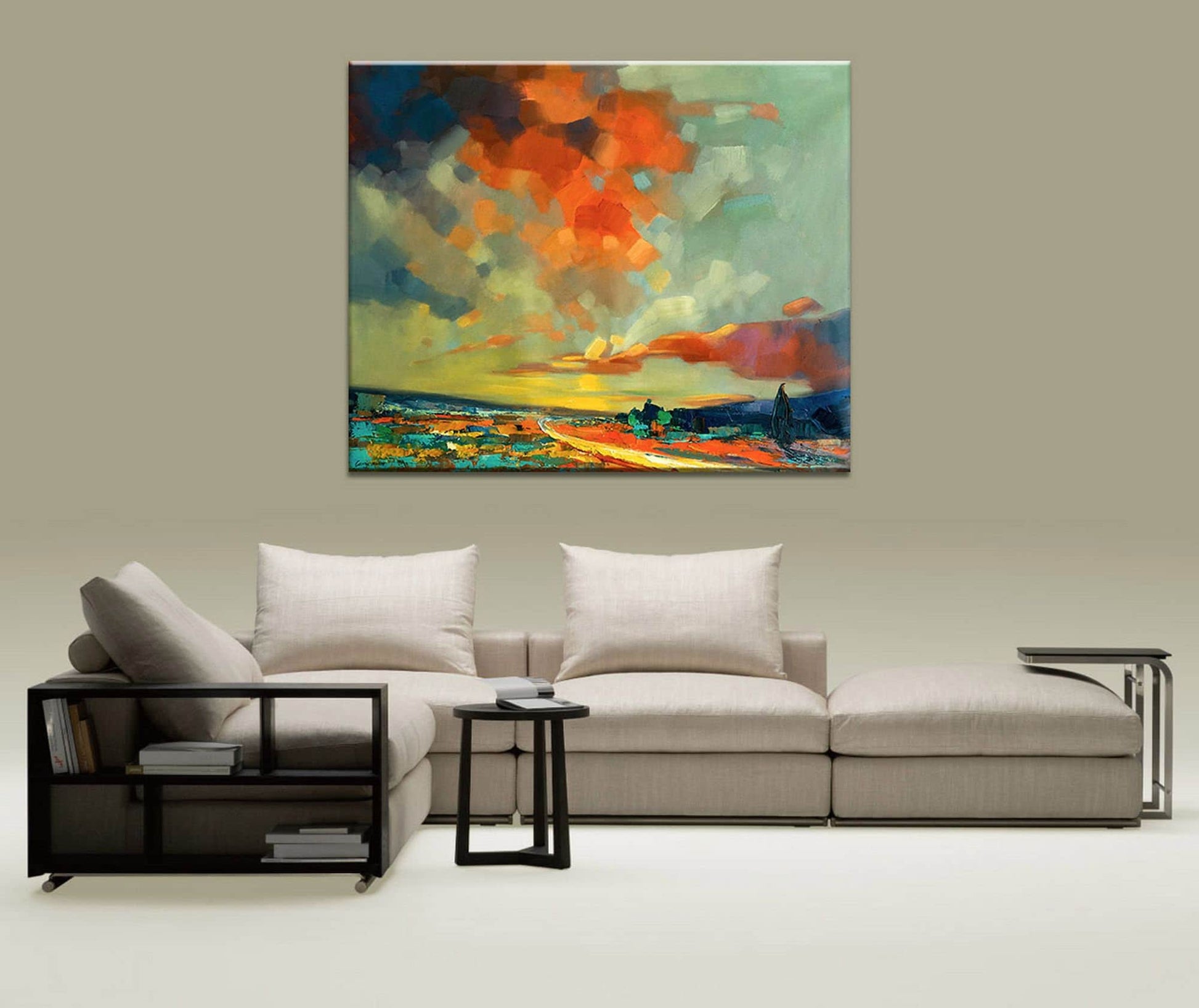 Large Abstract Landscape Oil Painting, Canvas Wall Art, Paintings On Canvas, Oversized Painting, Handmade, Impressionist Art, Impasto