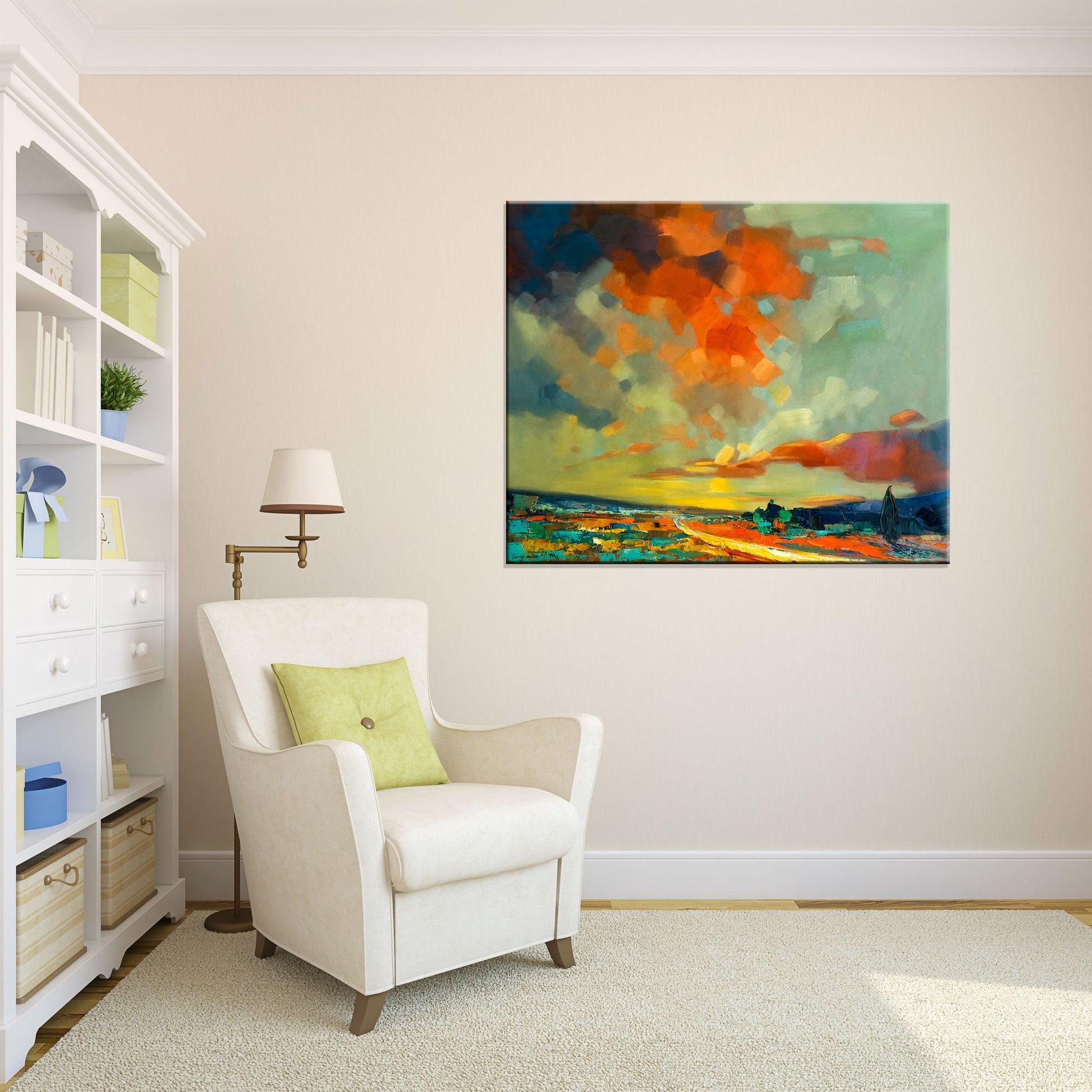 Large Abstract Landscape Oil Painting, Canvas Wall Art, Paintings On Canvas, Oversized Painting, Handmade, Impressionist Art, Impasto