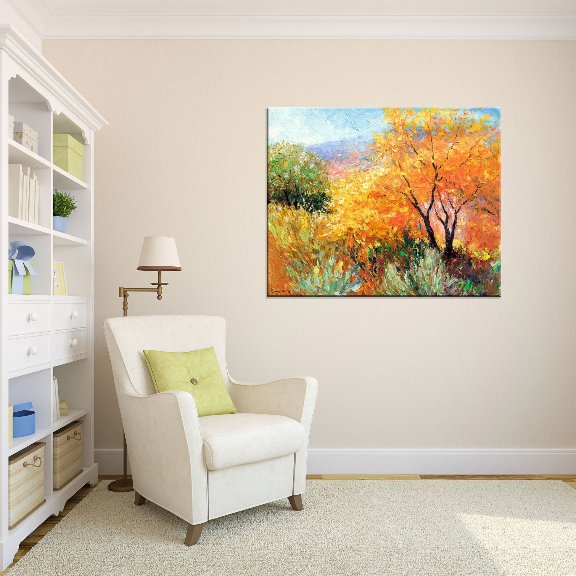 Autumn Landscape Wood Trees, Canvas Wall Art, Wall Art Painting, Landscape, Large Oil Painting Original Canvas, Handmade Art Modern Painting