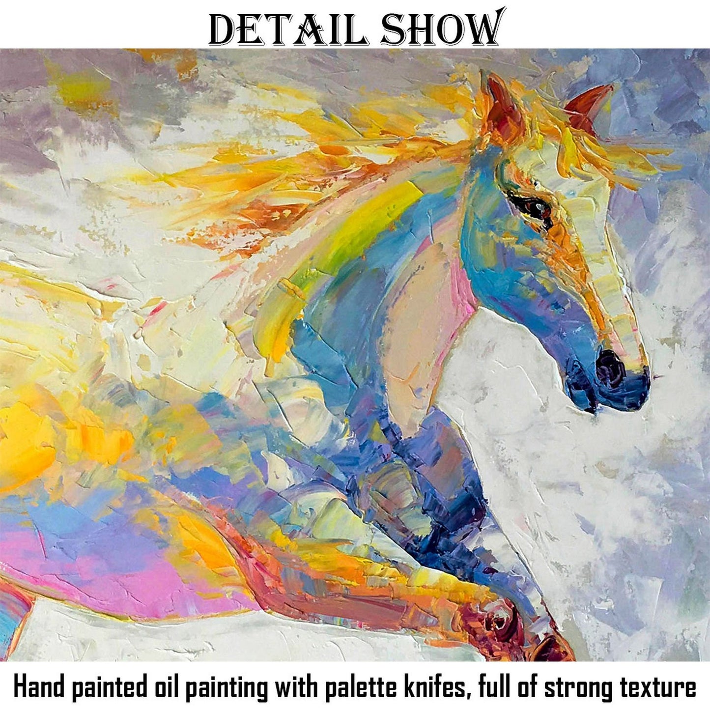 Horse Art, Modern Art, Original Oil Painting, Abstract Oil Painting, Wall Hanging, Abstract Painting, Living Room Decor, Large Canvas Art