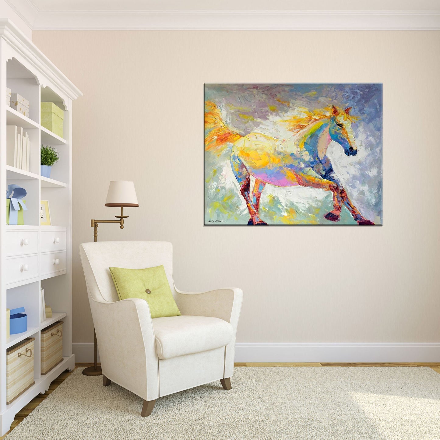Horse Art, Modern Art, Original Oil Painting, Abstract Oil Painting, Wall Hanging, Abstract Painting, Living Room Decor, Large Canvas Art