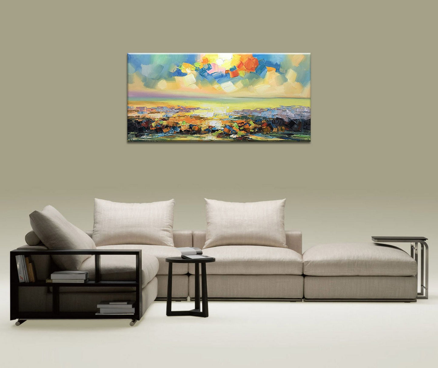 Rustic Living Room Decor, Original Art, Large Landscape Painting, Wall Decor, Large Abstract Painting, Canvas Painting Abstract Oil Painting
