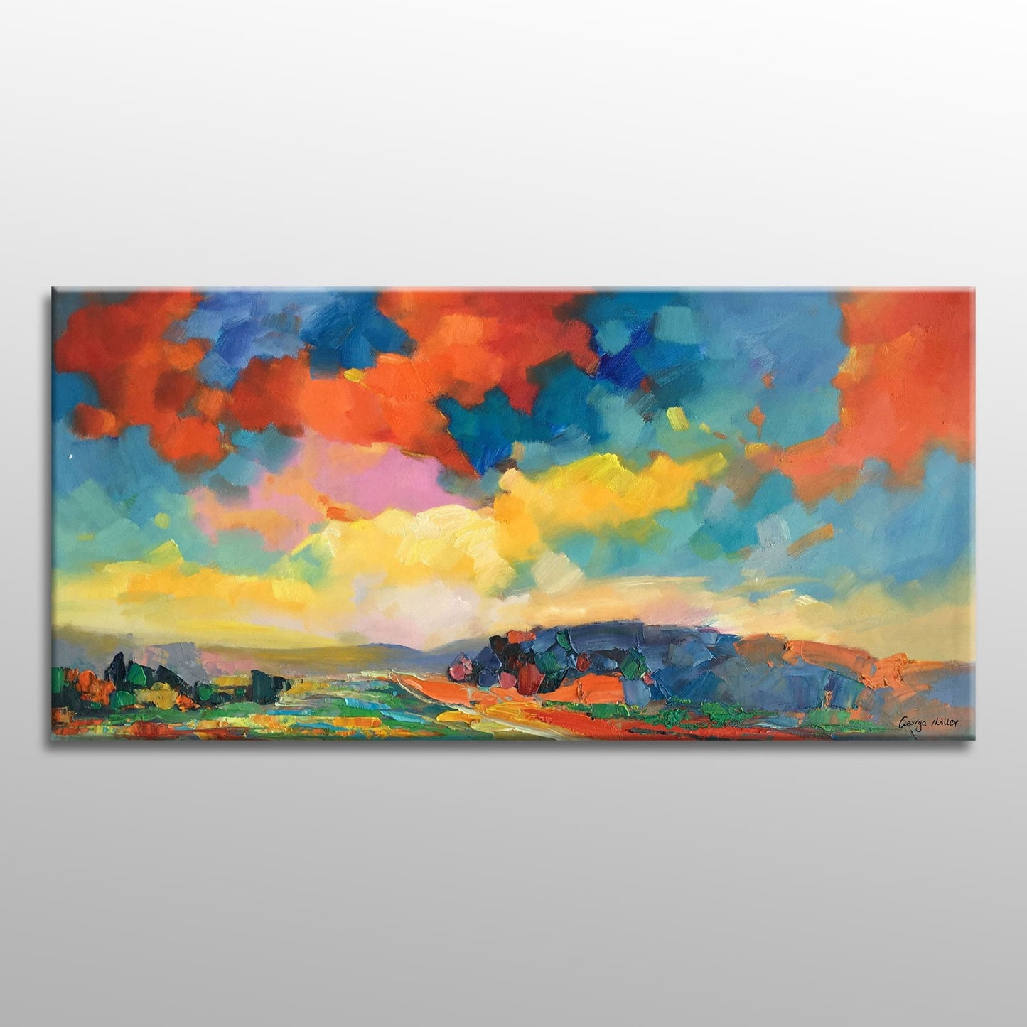 Abstract Landscape Oil Painting, Wall Hanging, Oil Painting, Abstract Original Painting Fluid Wall Art Gold, Oversized Paintings On Canvas