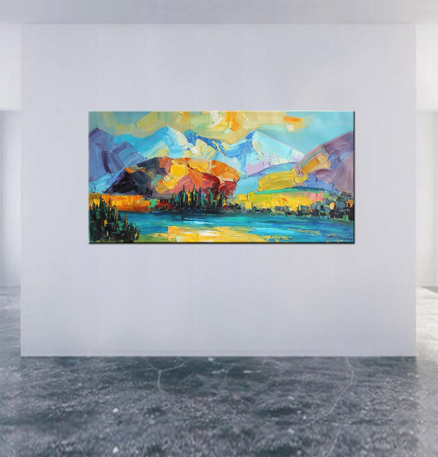 Abstract Landscape Painting, Large Art, Canvas Art, Large Landscape Painting, Master Bedroom Decor, Contemporary Art Large Wall Art Painting