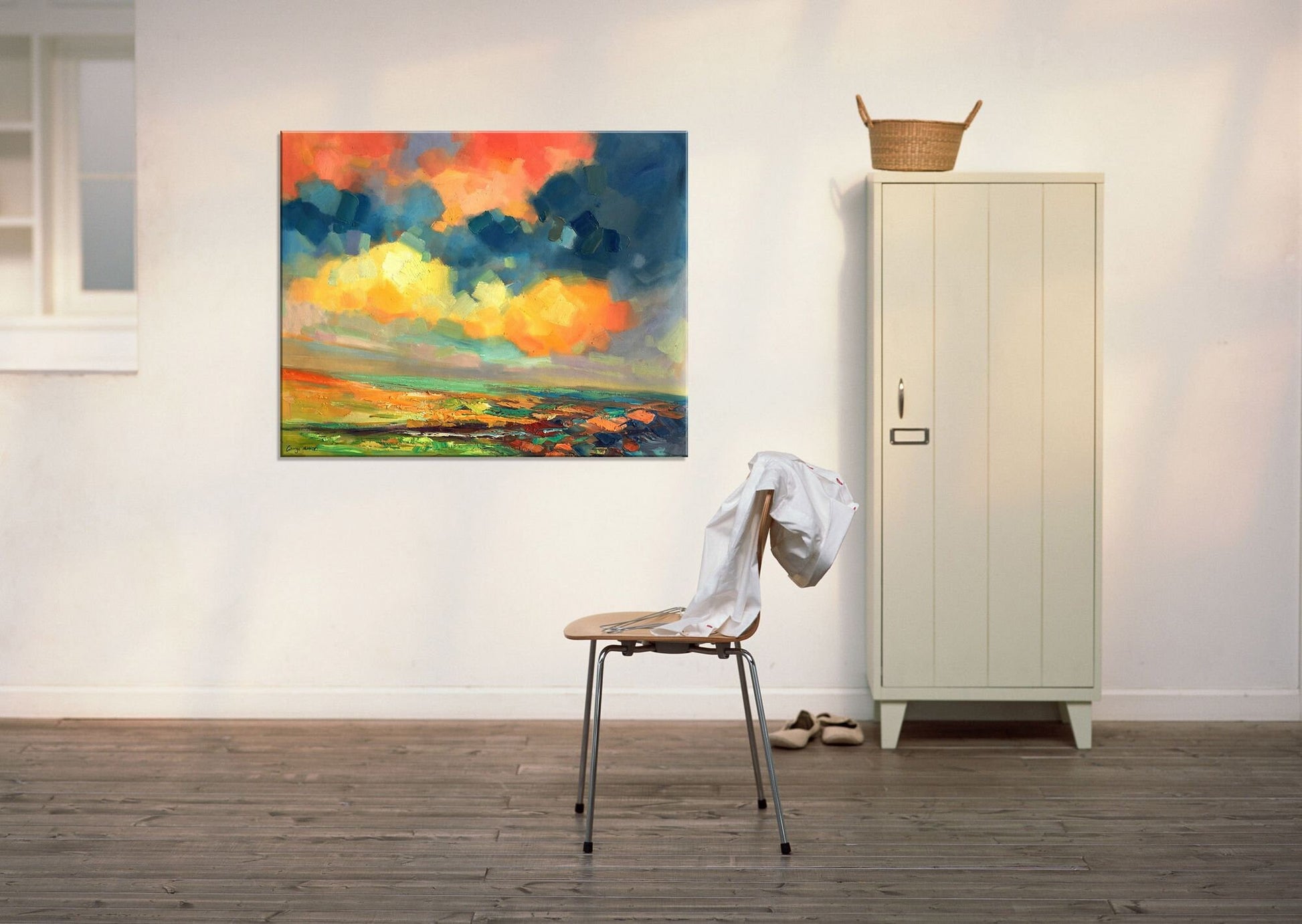 Large Canvas Art, Original Abstract Oil Painting Landscape, Original Landscape Painting, Painting Abstract, Canvas Art, Living Room Decor