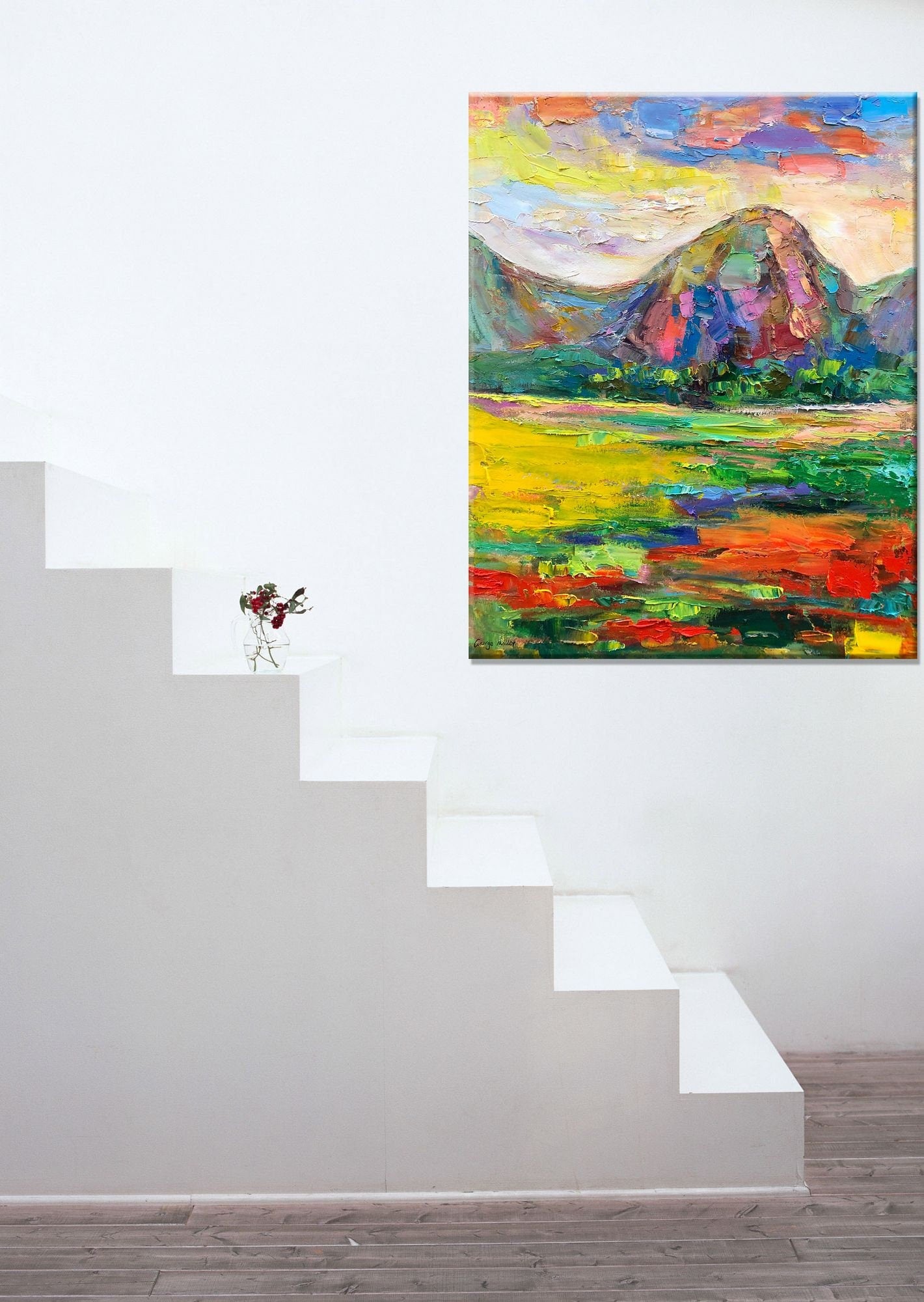 Tuscany Landscape Painting, Oil Painting, Palette Knife Painting, Canvas Painting, Large Art, Original Oil Painting Landscape, Canvas Art