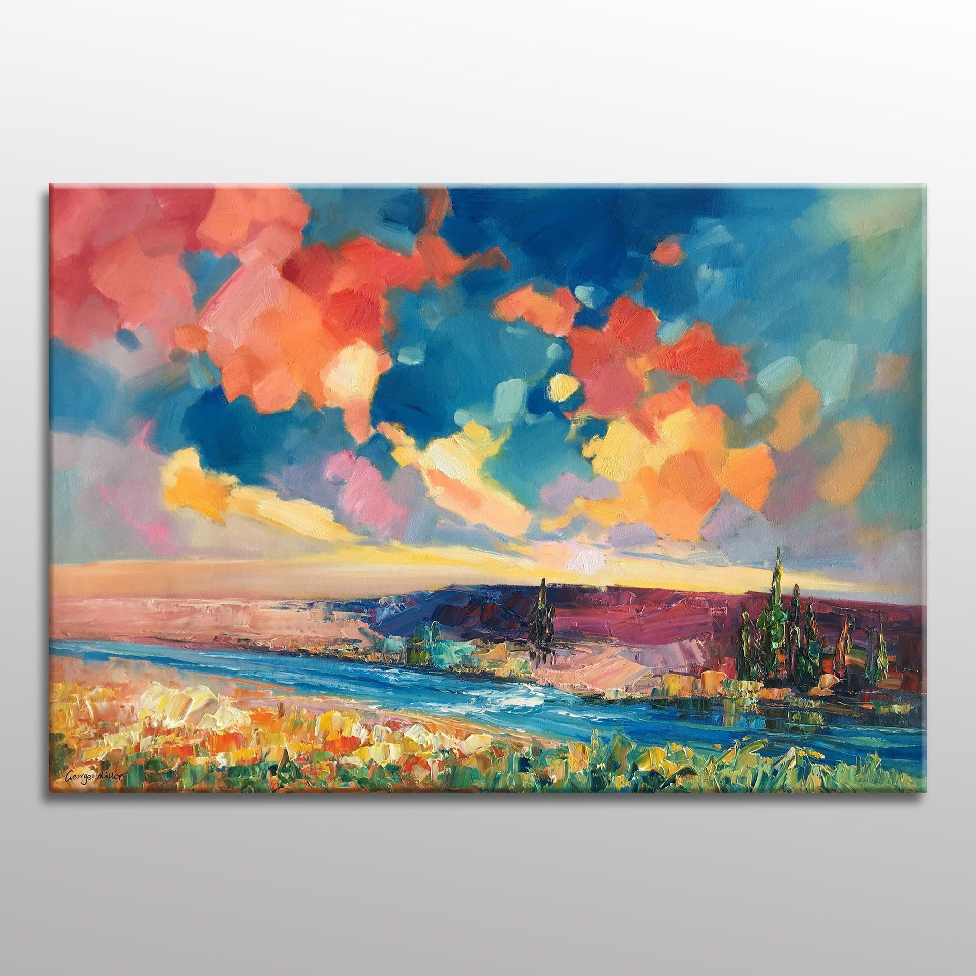 Acrylic Painting Original Wall Art Scenery Oil Painting Landscape – CP Canvas  Painting Online