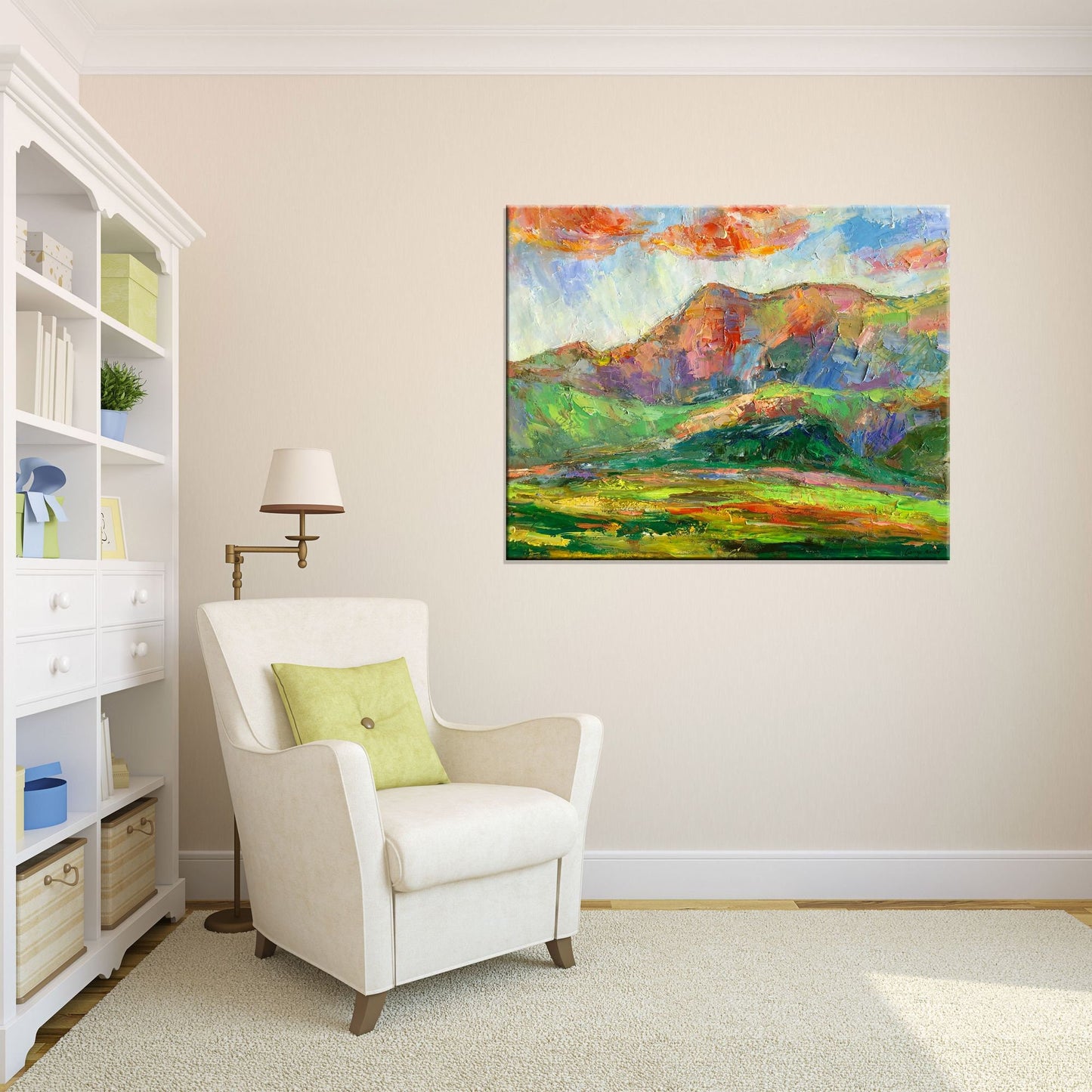Add a touch of modern elegance to your home or office with this Large Wall Art Impasto Oil Painting - Original Artwork at its finest
