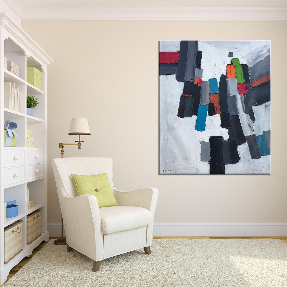 Abstract Painting, Original Abstract Art, Oil Painting Abstract, Black and White, Large Painting, Abstract Canvas Art, Large Wall Art Square