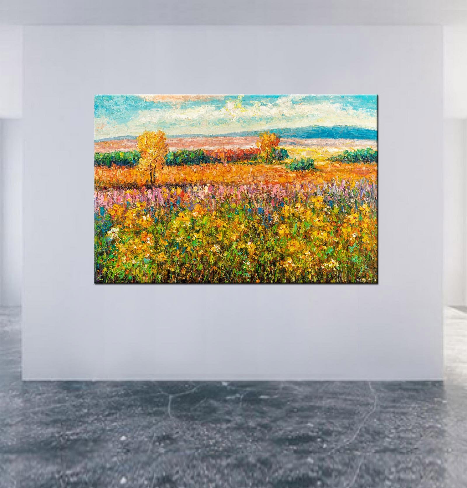 Large Original Oil Painting, Modern Painting, Oil Painting Landscape, Canvas Wall Decor, Canvas Art, Large Art, Kitchen Decor, Abstract Art