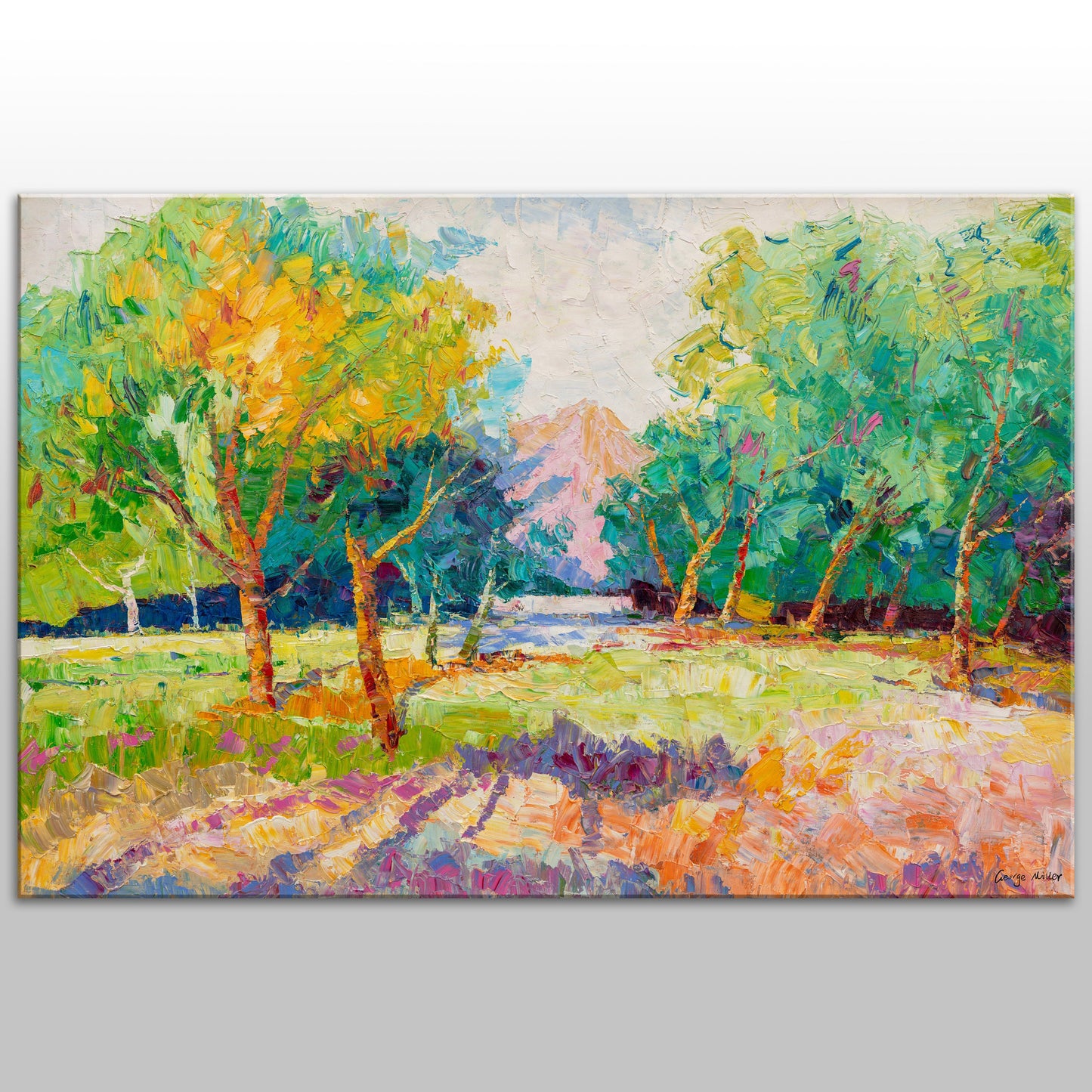 Spring Landscape Oil Painting, Artwork, Oil Painting, Large Landscape Paintings On Canvas, Oversized Wall Art, Impasto Painting
