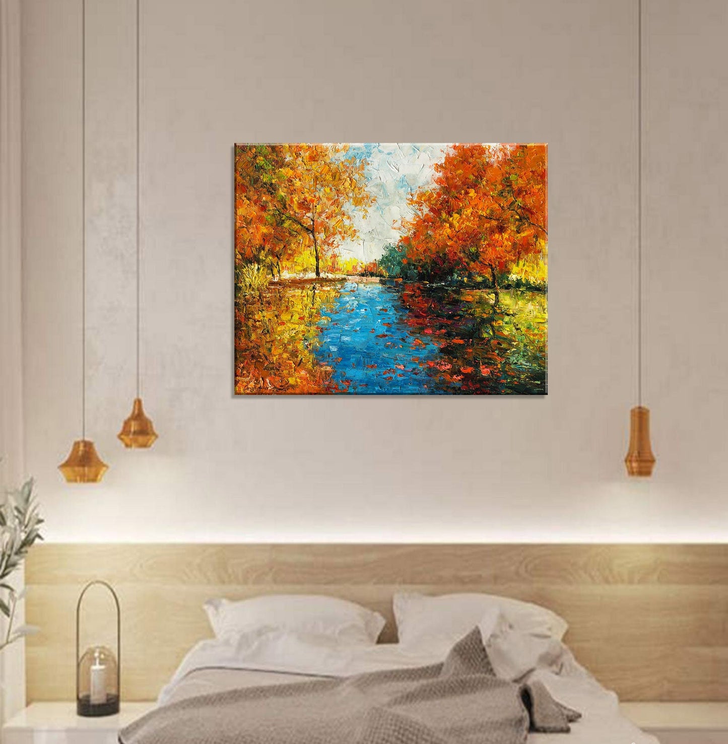 Oil Painting Large Wall Art Large Abstract Art Canvas Art Modern Art Abstract Landscape Painting Palette Knife Painting  Landscape Painting