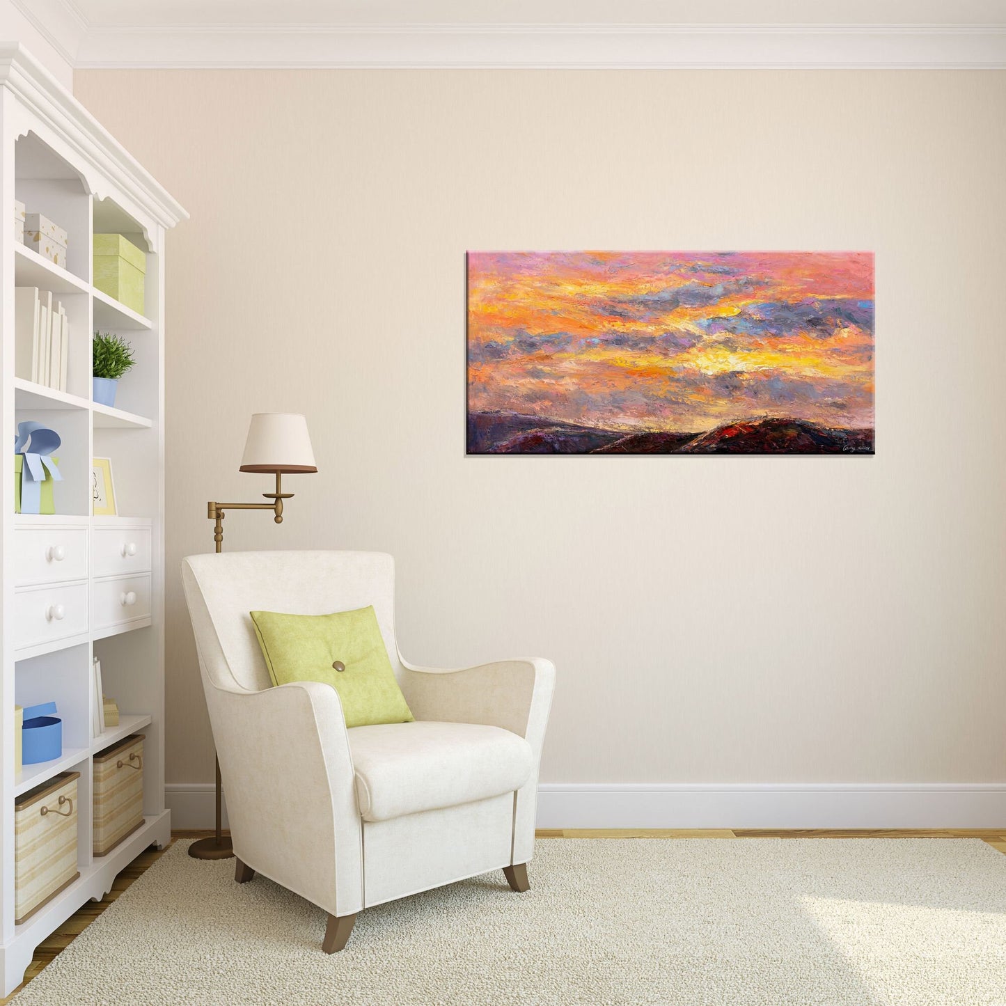 Abstract Painting Sunrise in the mountains, Oil Painting, Original Art, Modern Art, Canvas Painting, Abstract Painting, Modern Wall Art