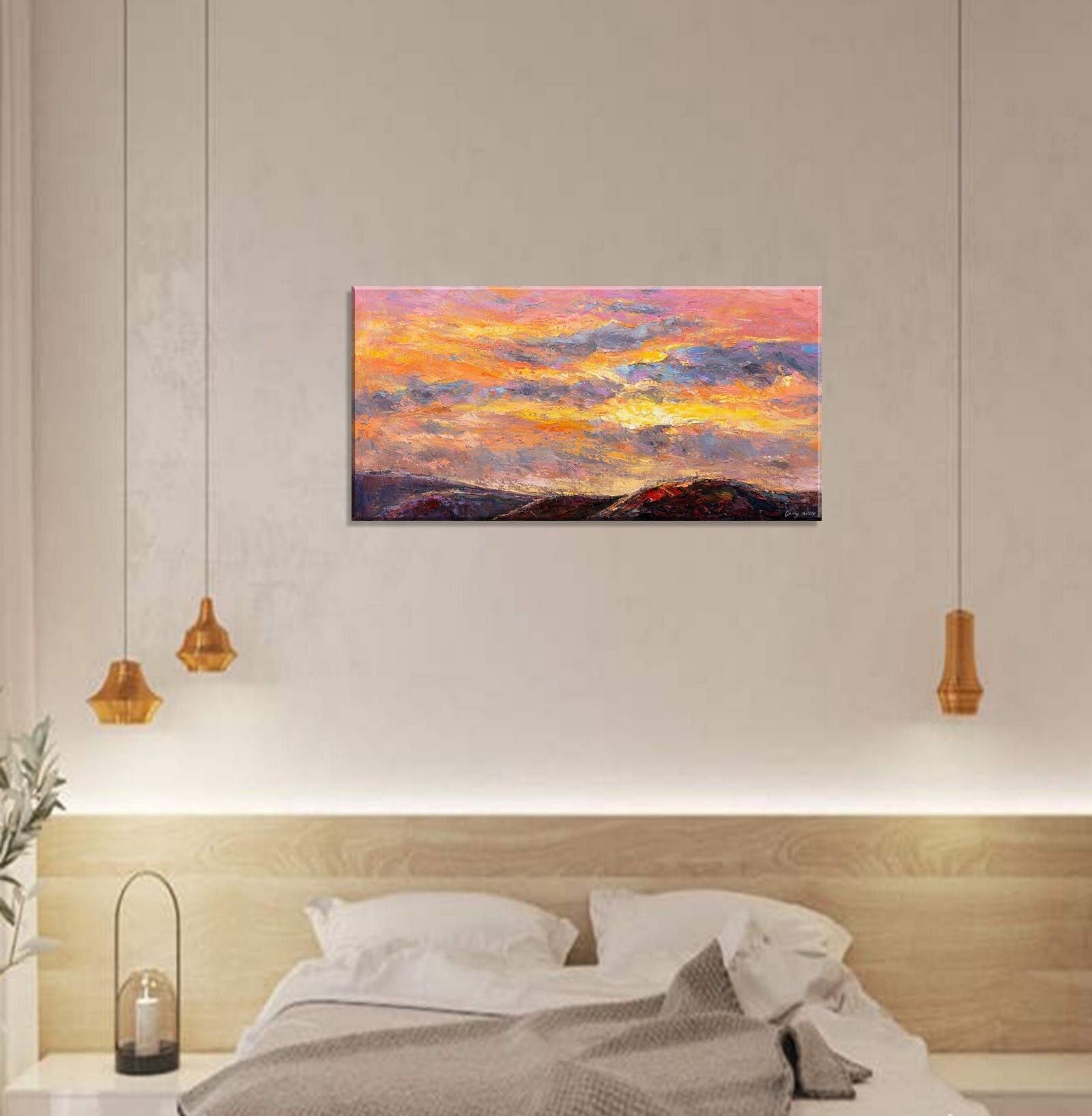 Abstract Painting Sunrise in the mountains, Oil Painting, Original Art, Modern Art, Canvas Painting, Abstract Painting, Modern Wall Art