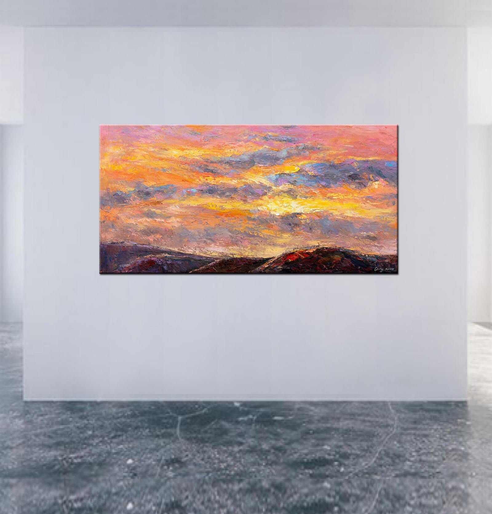 Abstract Painting Sunrise in the mountains, Oil Painting, Original Art, Modern Art, Canvas Painting, Abstract Painting, Modern Wall Art