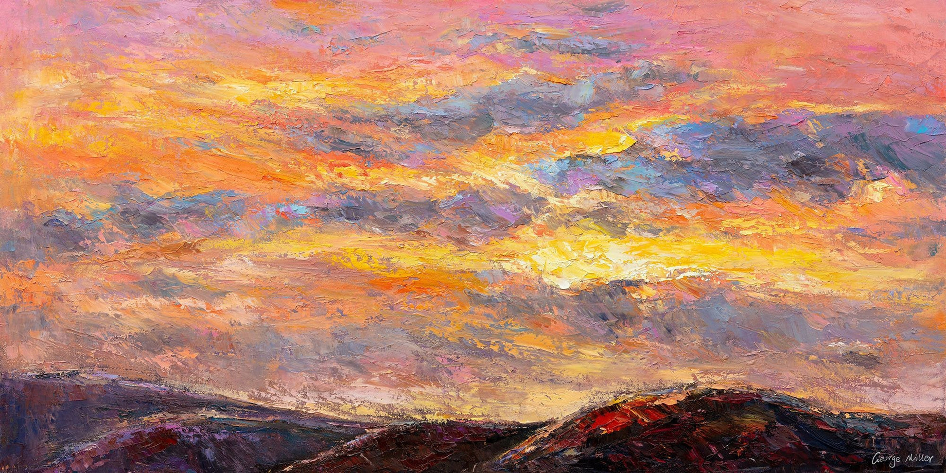 Abstract Painting Sunrise in the mountains, Oil Painting, Original Art, Modern Art, Canvas Painting, Abstract Painting, Modern Wall Art