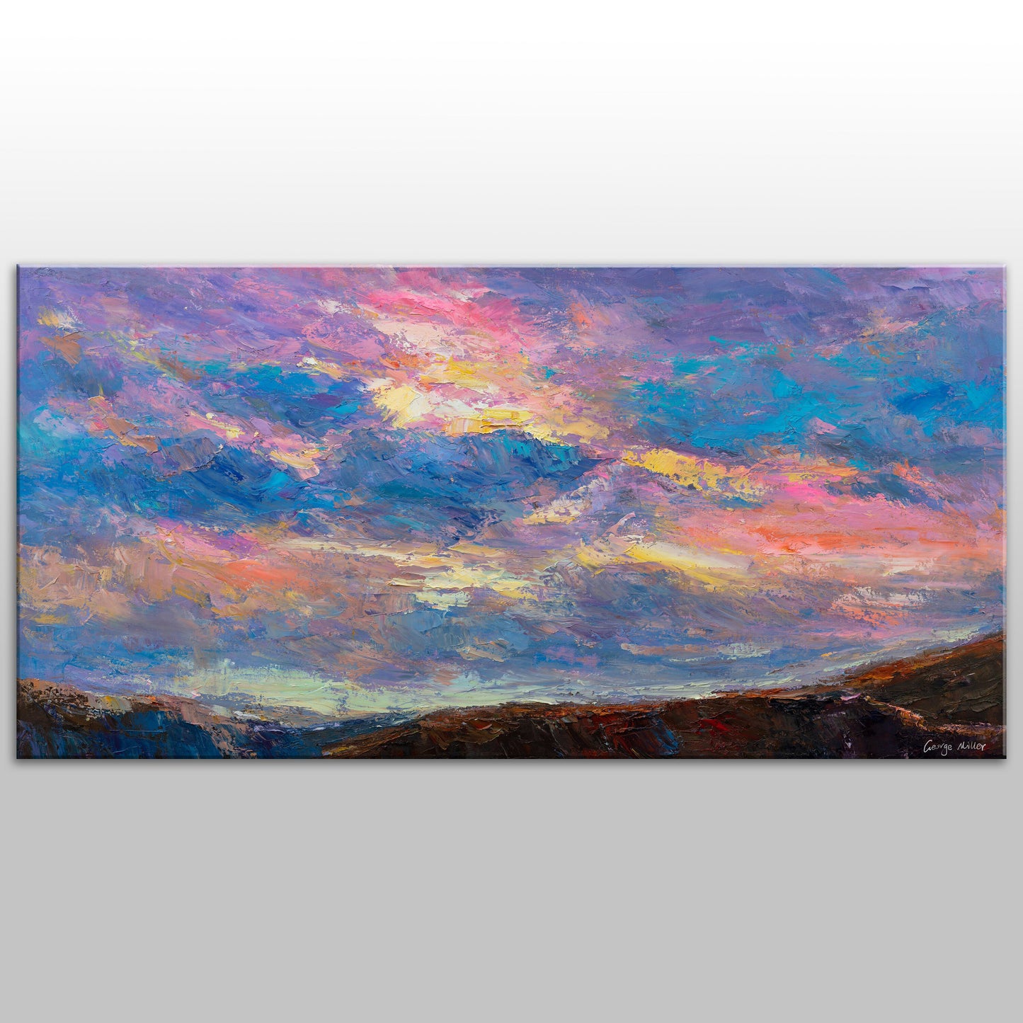 Oil Painting Sunrise in the mountains,  Abstract Canvas Art, Extra Large Wall Art, Modern Art, Painting Abstract, Original Abstract Art