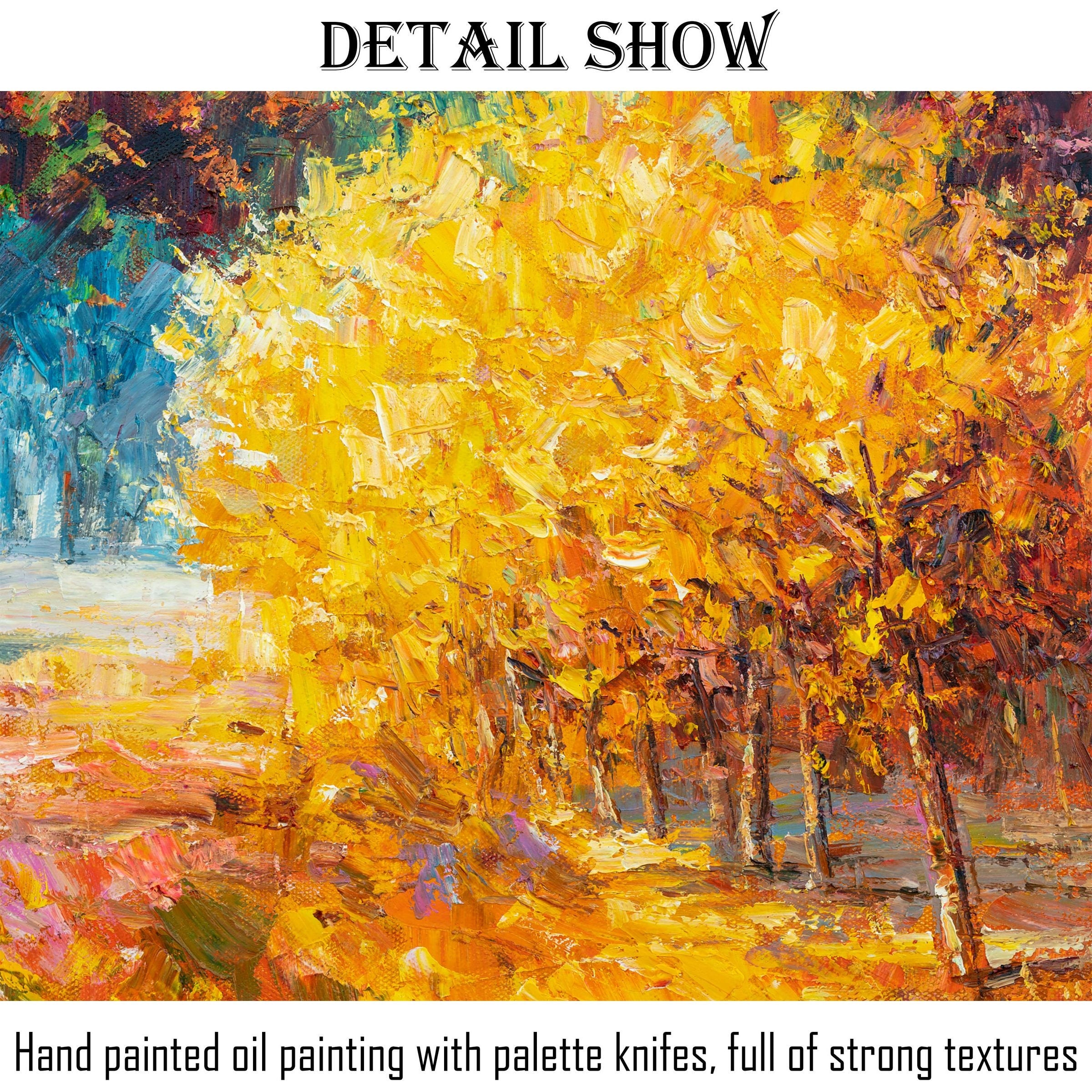 Autumn landscape Oil Painting On Canvas Palette Knife selling Texture Contemporary