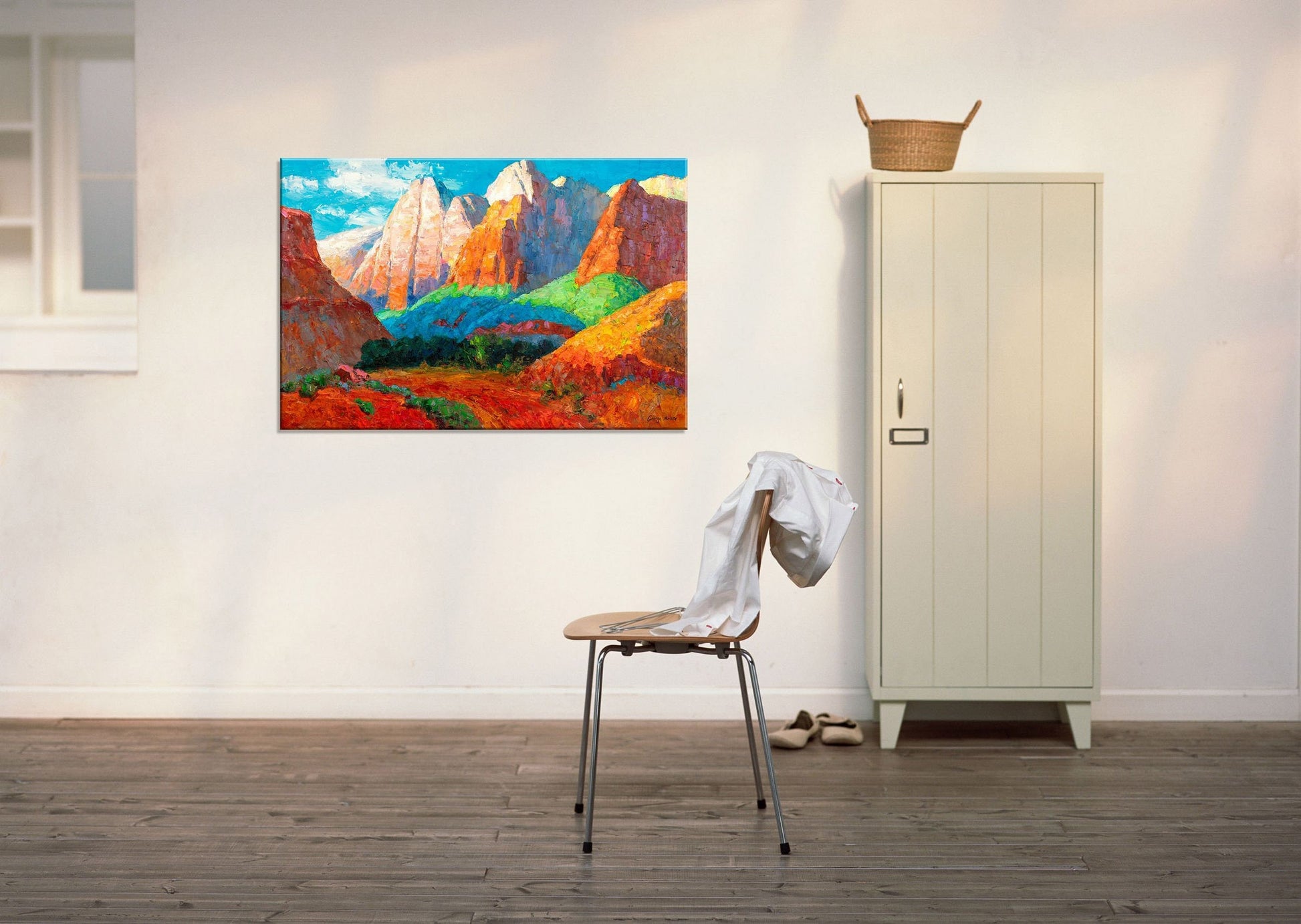 Landscape Oil Painting Spring Mountains, Modern Art, Abstract Canvas Art, Large Abstract Painting, Abstract Oil Painting, Original Painting