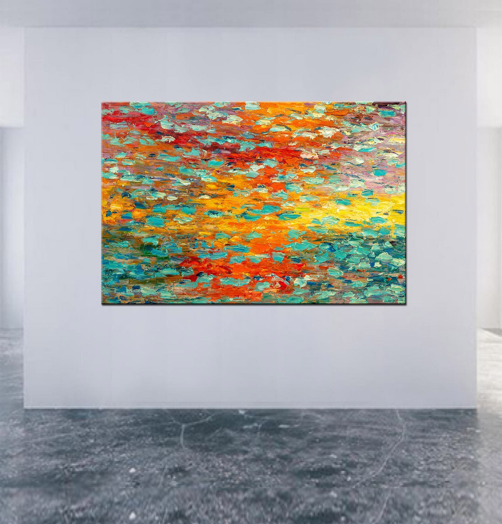 Abstract Art, Abstract Canvas Art, Waterlily Pond, Original Abstract Art, Modern Painting, Large Canvas Painting, Landscape Oil Painting