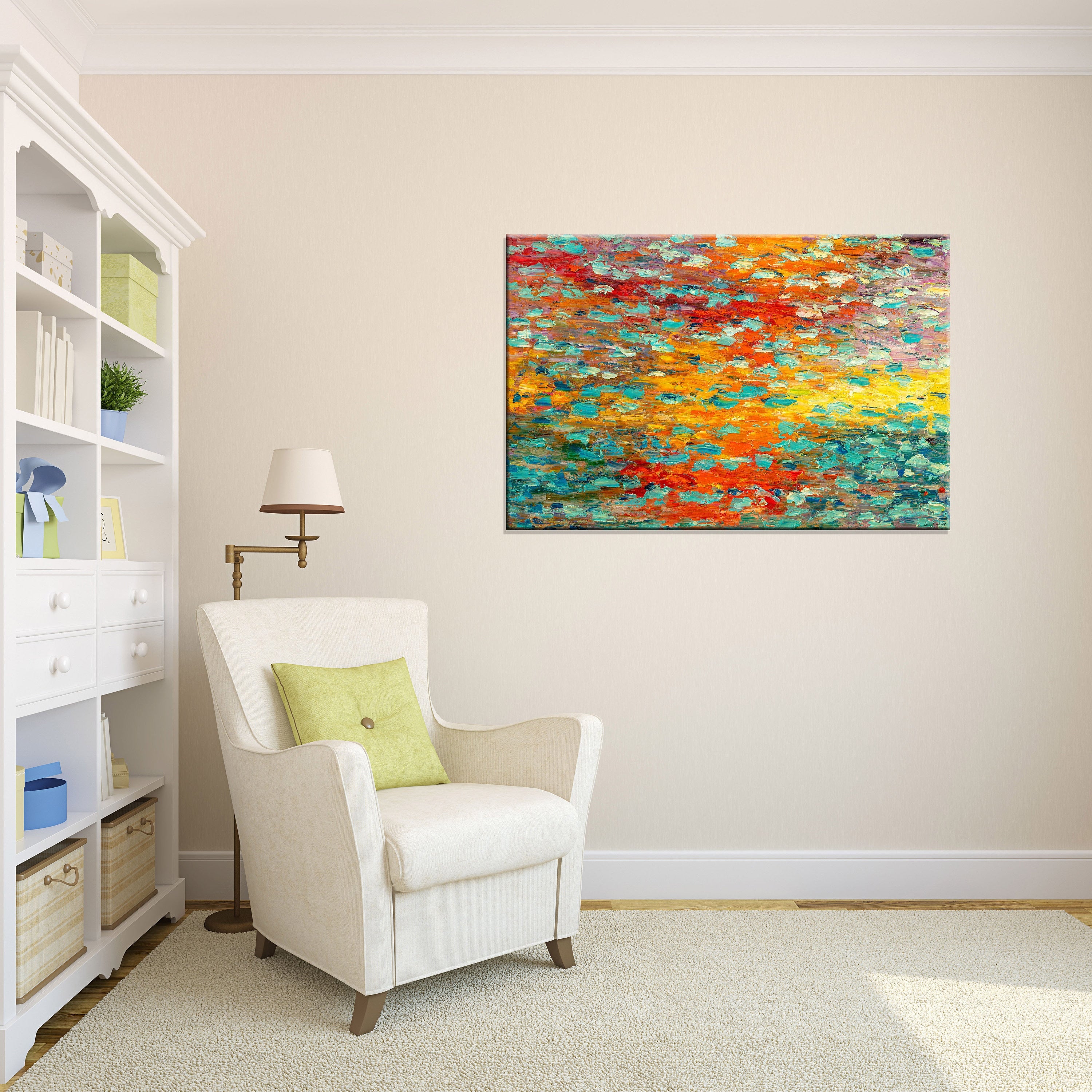 Abstract canvas outlet painting