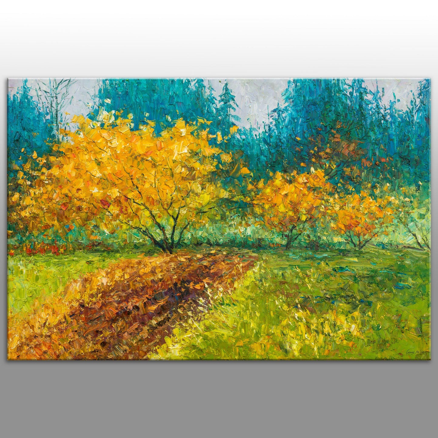 Oil Painting Spring Trees, Landscape Painting, Large Art, Abstract Art, Wall Art, Canvas Art, Palette Knife Painting, Large Canvas Wall Art