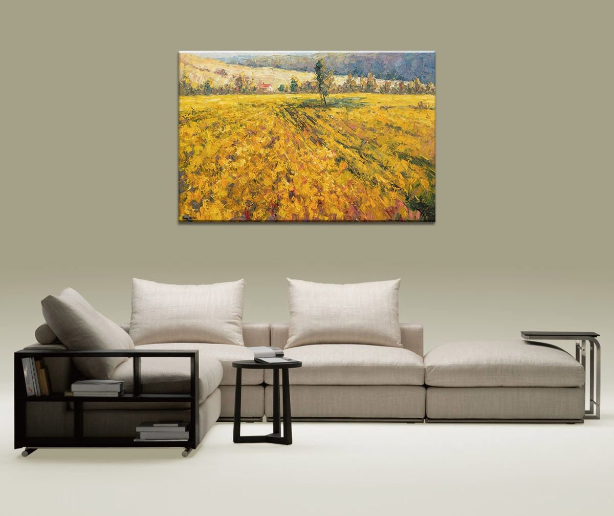 Oil Painting Autumn Landscape, Canvas Painting, Paintings On Canvas, Oversized Painting, Handmade, Modern Painting, Impasto Painting