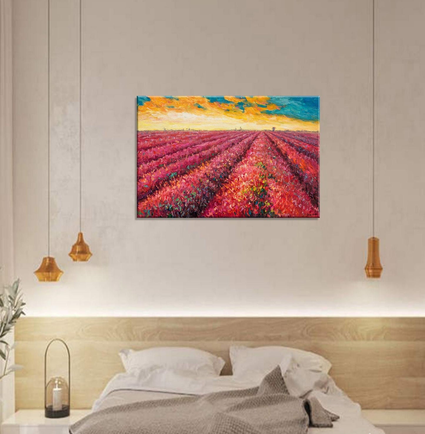 Landscape Painting, Oil Painting Tuscany, Modern Art, Palette Knife Art, Oil Painting Original, Canvas Art, Large Wall Art, Oil Painting