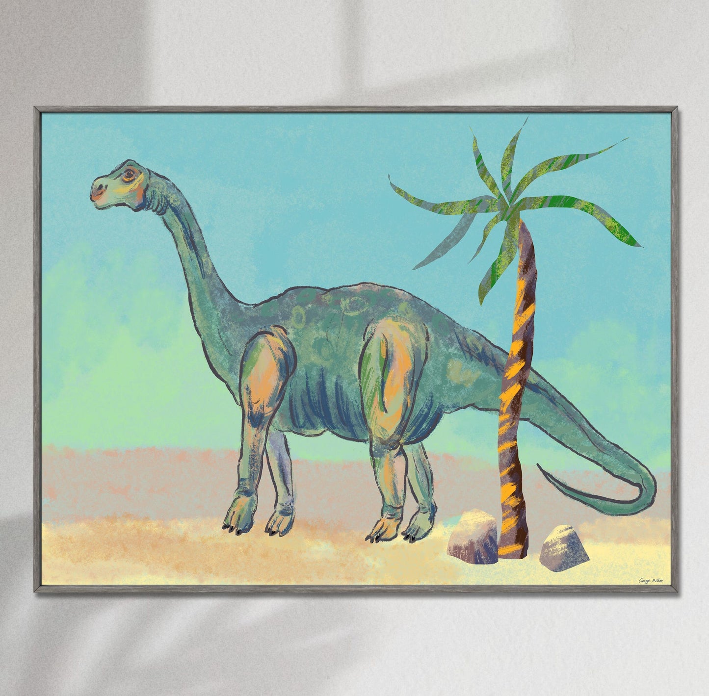 Apatosaurus Dinosaur Print Wall Art, Wall Décor Living Room Rustic, Abstract Art Print, Art Painting, Artwork Original, Modern Wall Art