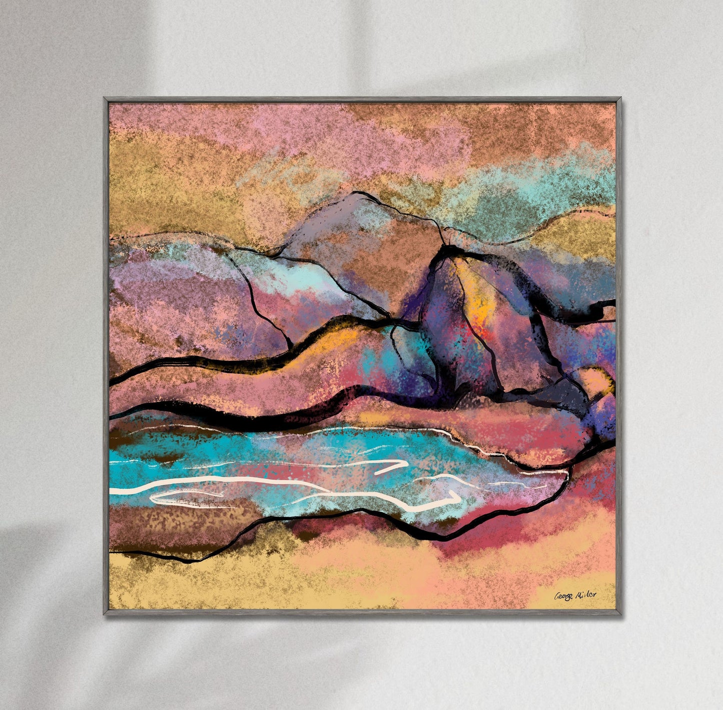 Prints For Wall Art, Abstract Landscape with Mountains, Abstract Art Prints, Art, Artwork And Prints For Walls, Modern Wall Art Abstract
