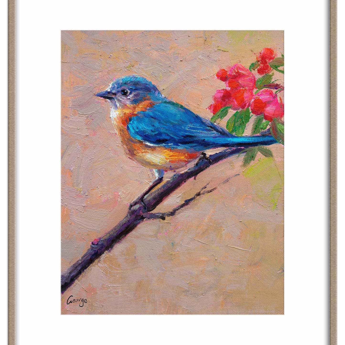 Small Oil Painting Blue Bird, Abstract Canvas Art, Contemporary Art, Bird Artwork, Bedroom Wall Decor, Wall Art Canvas Original Oil Painting