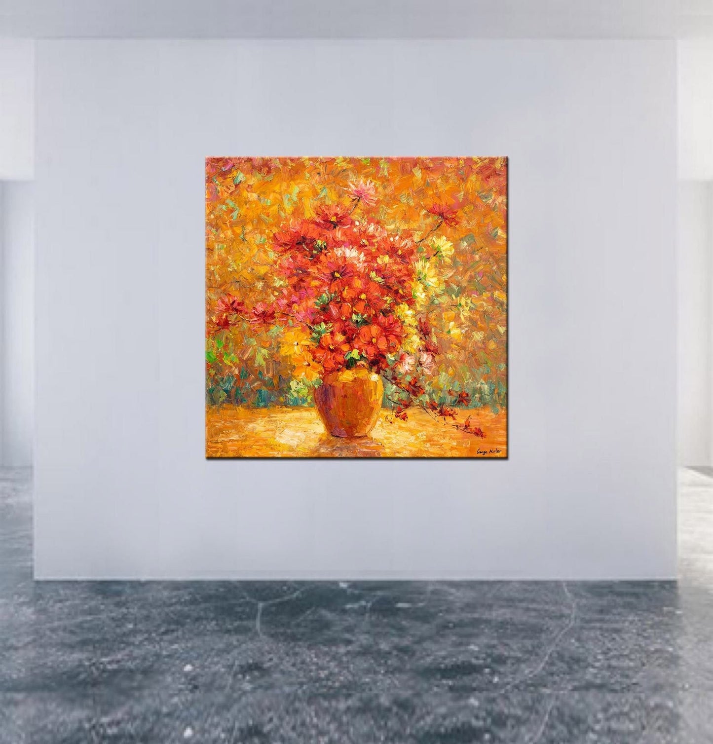 Floral Oil Painting, Wall Decor, Contemporary Art, Living Room Art, Floral Art, Original Art, Large Canvas Art, Canvas Art, Flower Painting