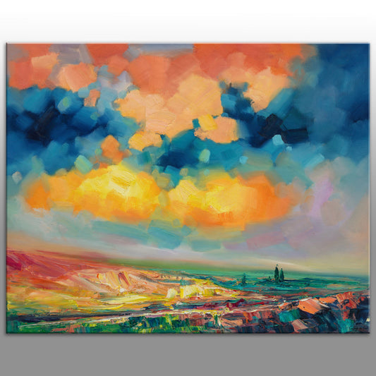 Abstract Landscape Oil Painting, Canvas Art, Paintings On Canvas, Large Landscape Paintings On Canvas, Framed Wall Art, Home Office Decor