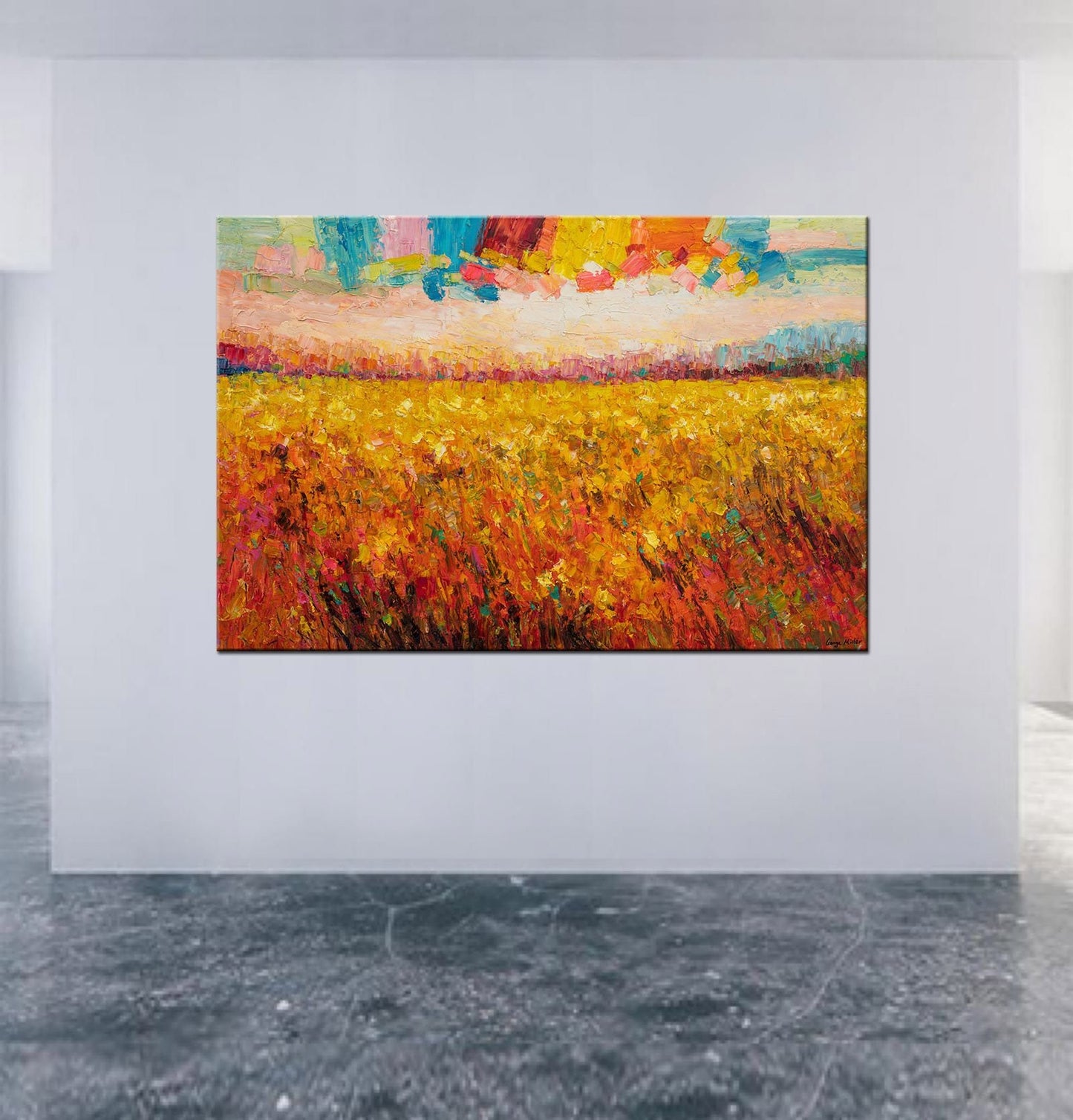 Semi-Abstract Painting, Abstract Landscape , Abstract Painting, Housewarming Gift, Original Painting, Living Room Decor, Oil Painting