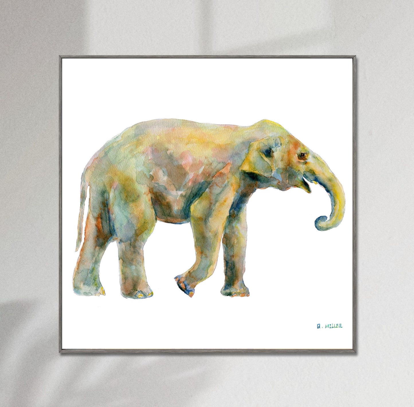 Canvas Print A Baby Elephant, Wall Art Abstract, Abstract Watercolor Print, Art, Artwork Original, Modern Art Painting, Watercolor Art
