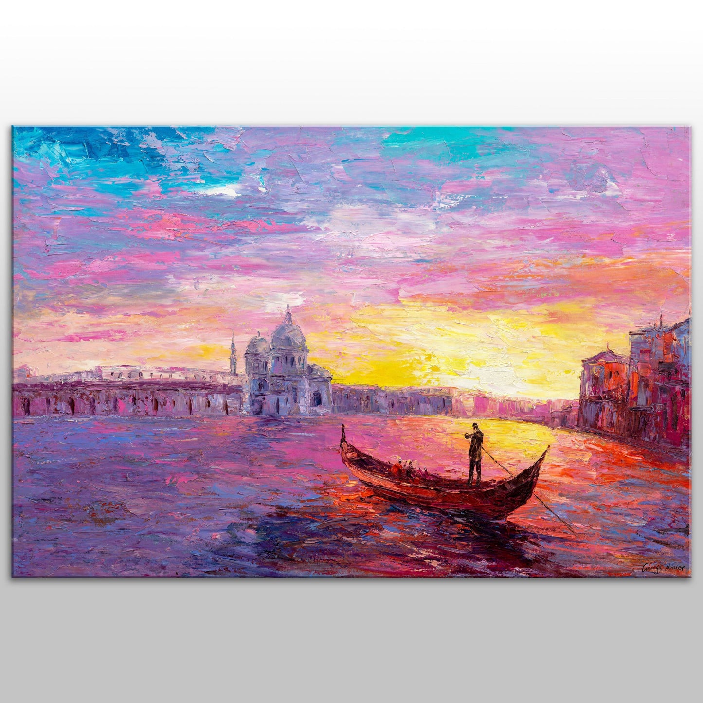 Venice Oil Painting, Palette Knife Oil Painting, Canvas Art, Large Oil Painting, Contemporary Art, Wall Hanging, Landscape Painting, Large