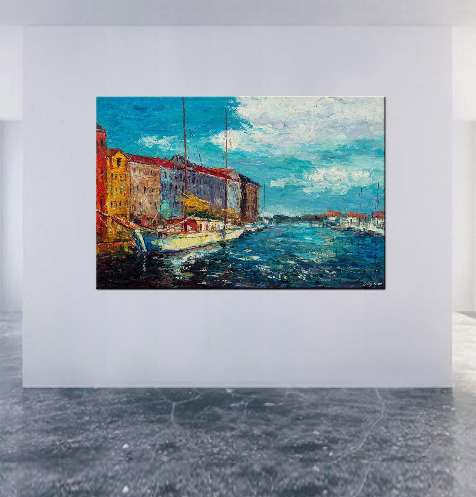 Venice Oil Painting, Palette Knife Oil Painting, Oil Painting Original, Contemporary Painting, Venice Gondola, Oil Painting, Canvas Art