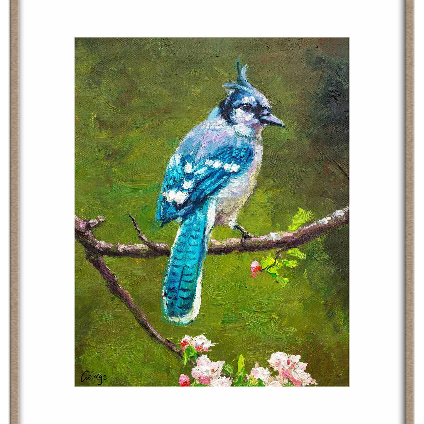 Bird Oil Painting Blue Jay, Abstract Canvas Art, Canvas Art, Birds, Oil Painting Abstract, Bedroom Wall Decor, Modern Art, Original Artwork
